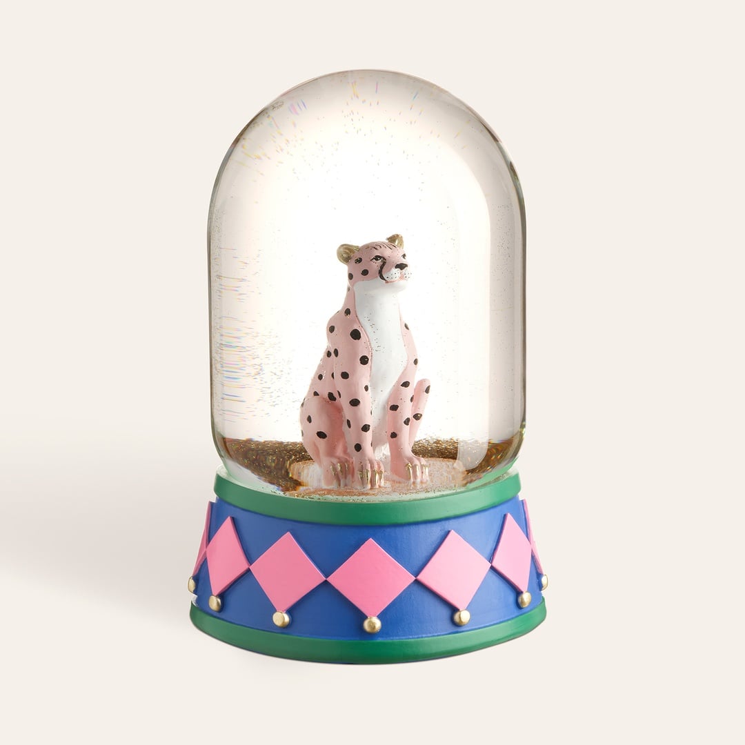 Meılın Cam Kar Küresi 10x10x18,5 Cm Mavi - Pembe