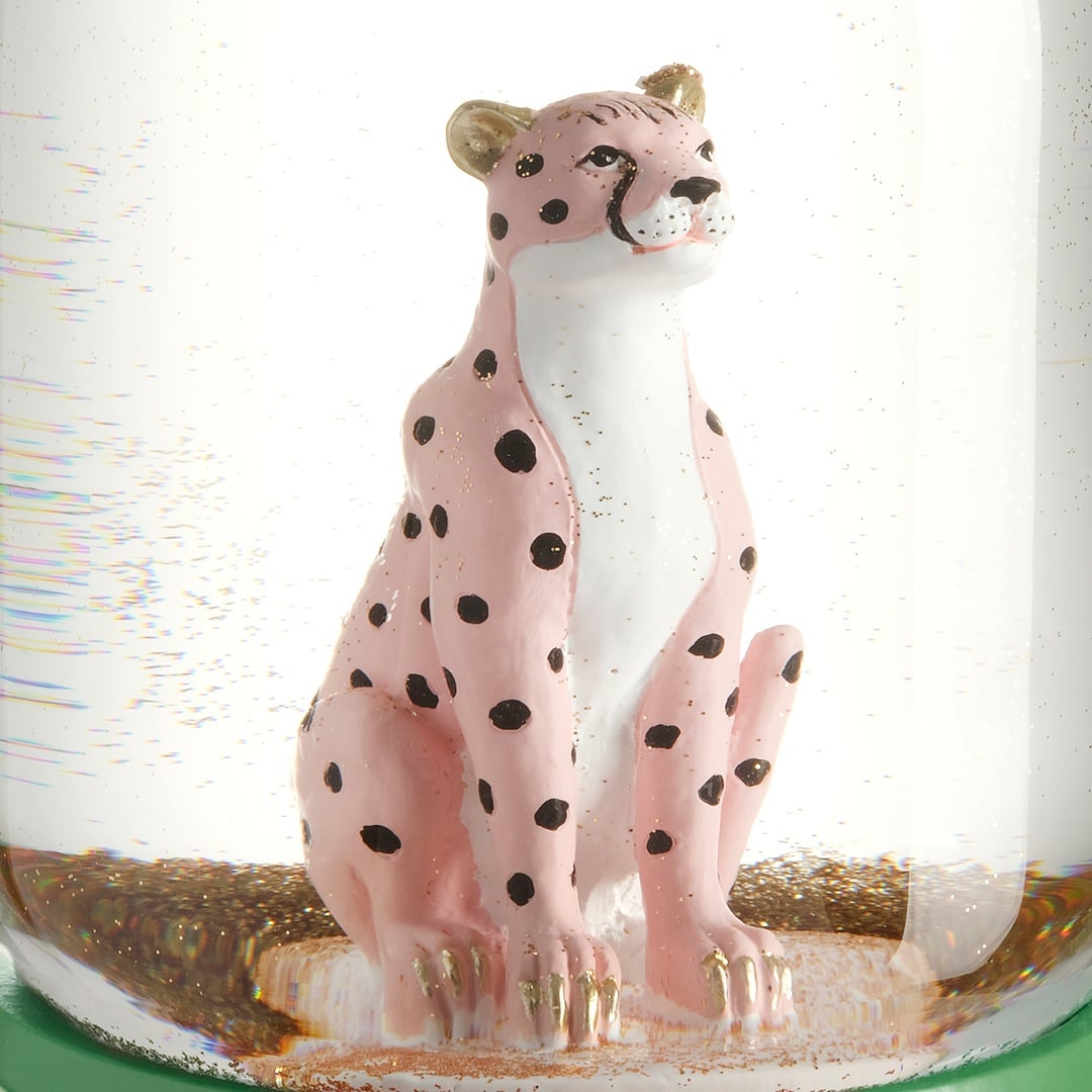 Meılın Cam Kar Küresi 10x10x18,5 Cm Mavi - Pembe