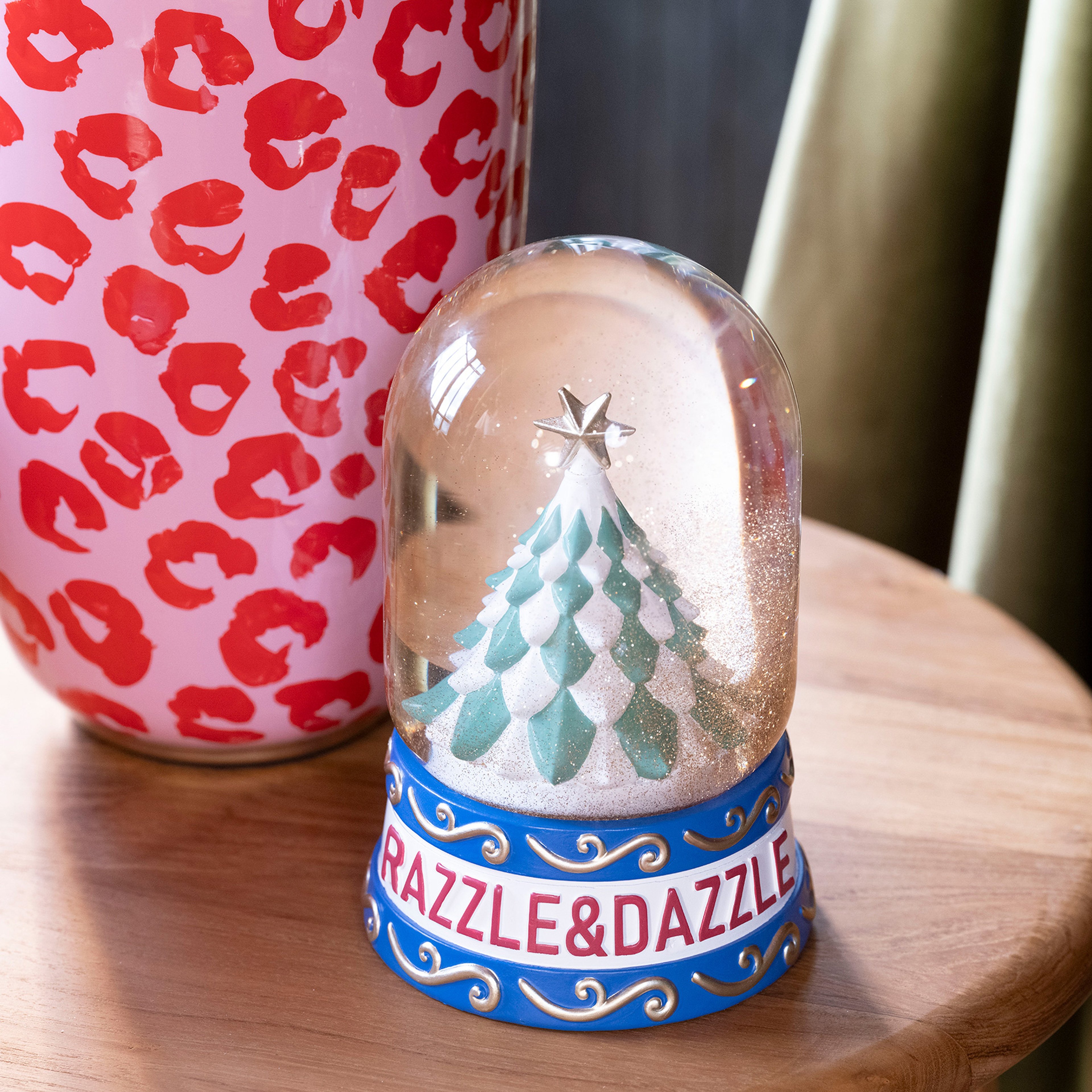 Meılın Cam Kar Küresi 10x10x18,5 Cm Mavi