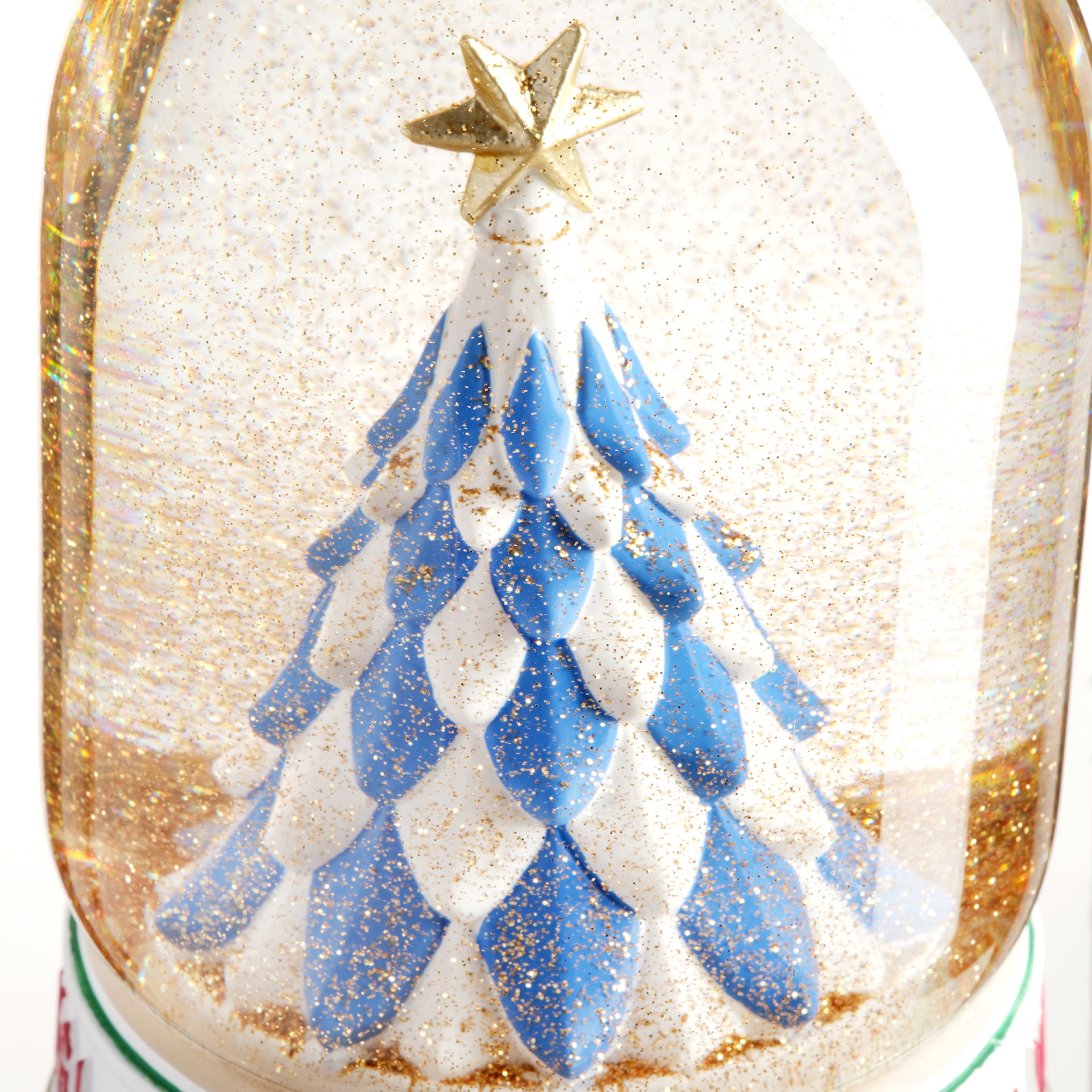 Meılın Cam Kar Küresi 10x10x18,5 Cm Mavi