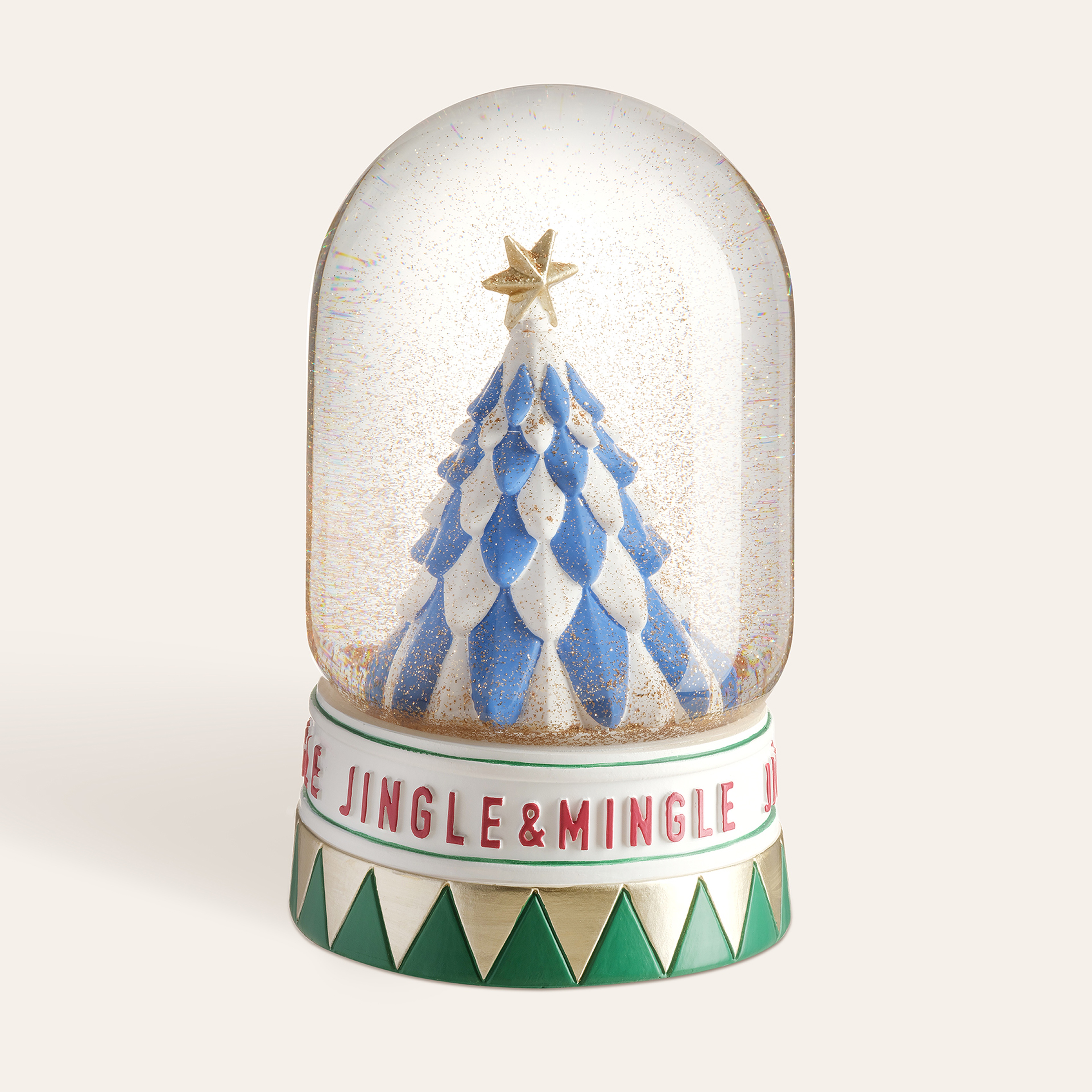 Meılın Cam Kar Küresi 10x10x18,5 Cm Mavi