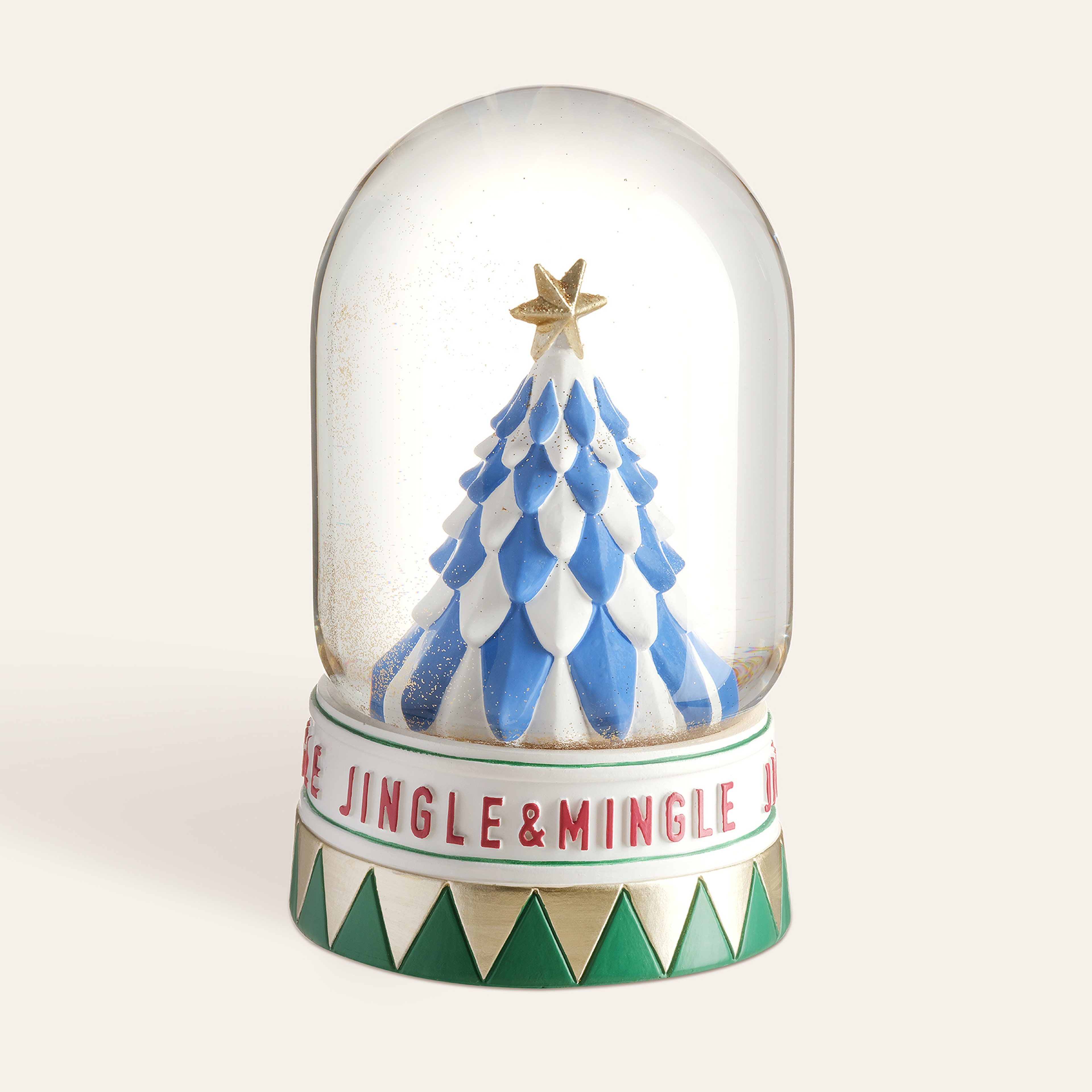 Meılın Cam Kar Küresi 10x10x18,5 Cm Mavi