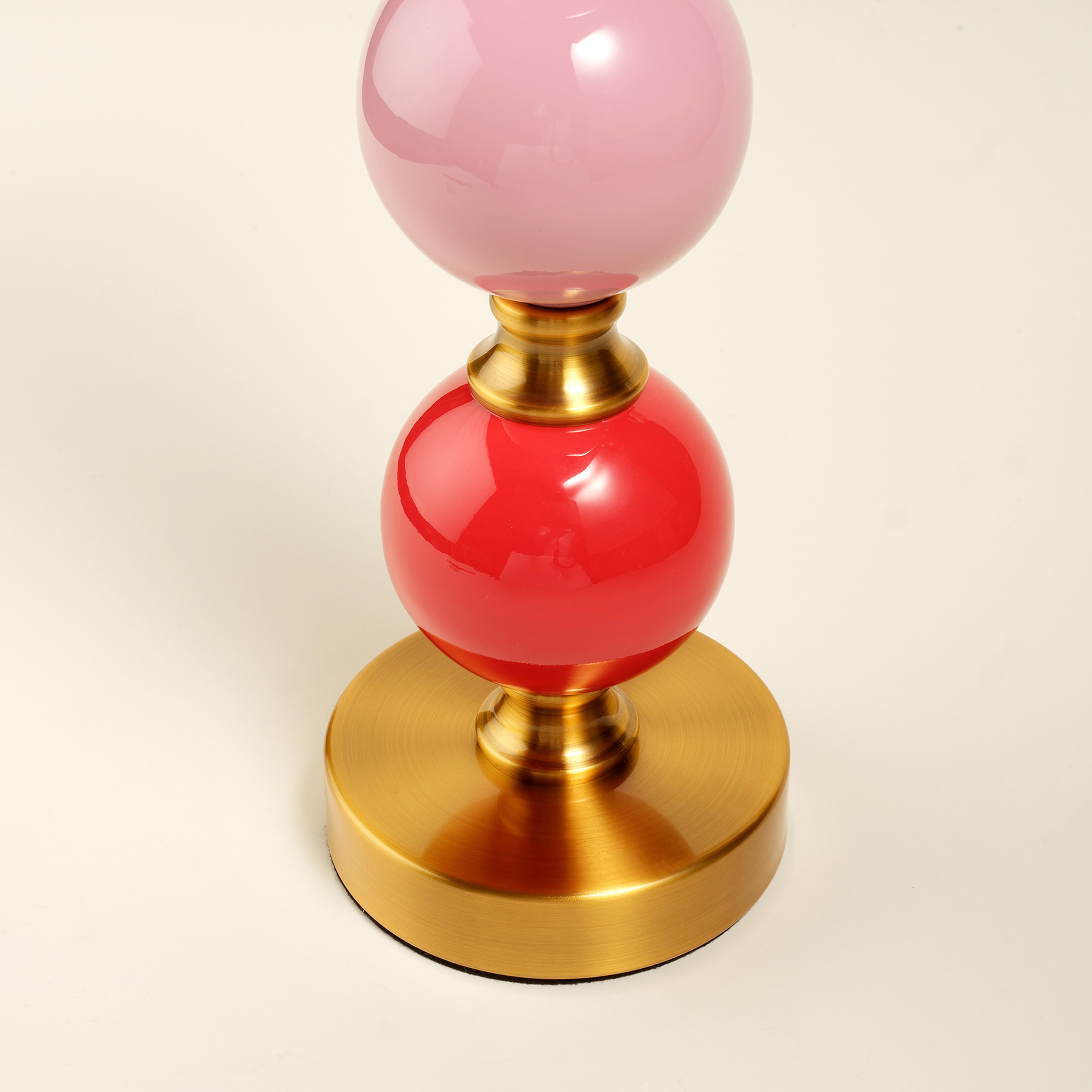 Tanbu Porselen Şamdan 12x12x43 Cm Turuncu - Pembe