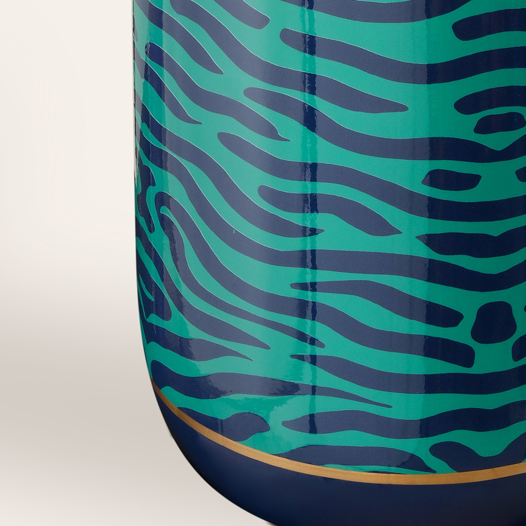 Tanbu Porselen Abajur 38x38x62 Cm Pembe - Yeşil