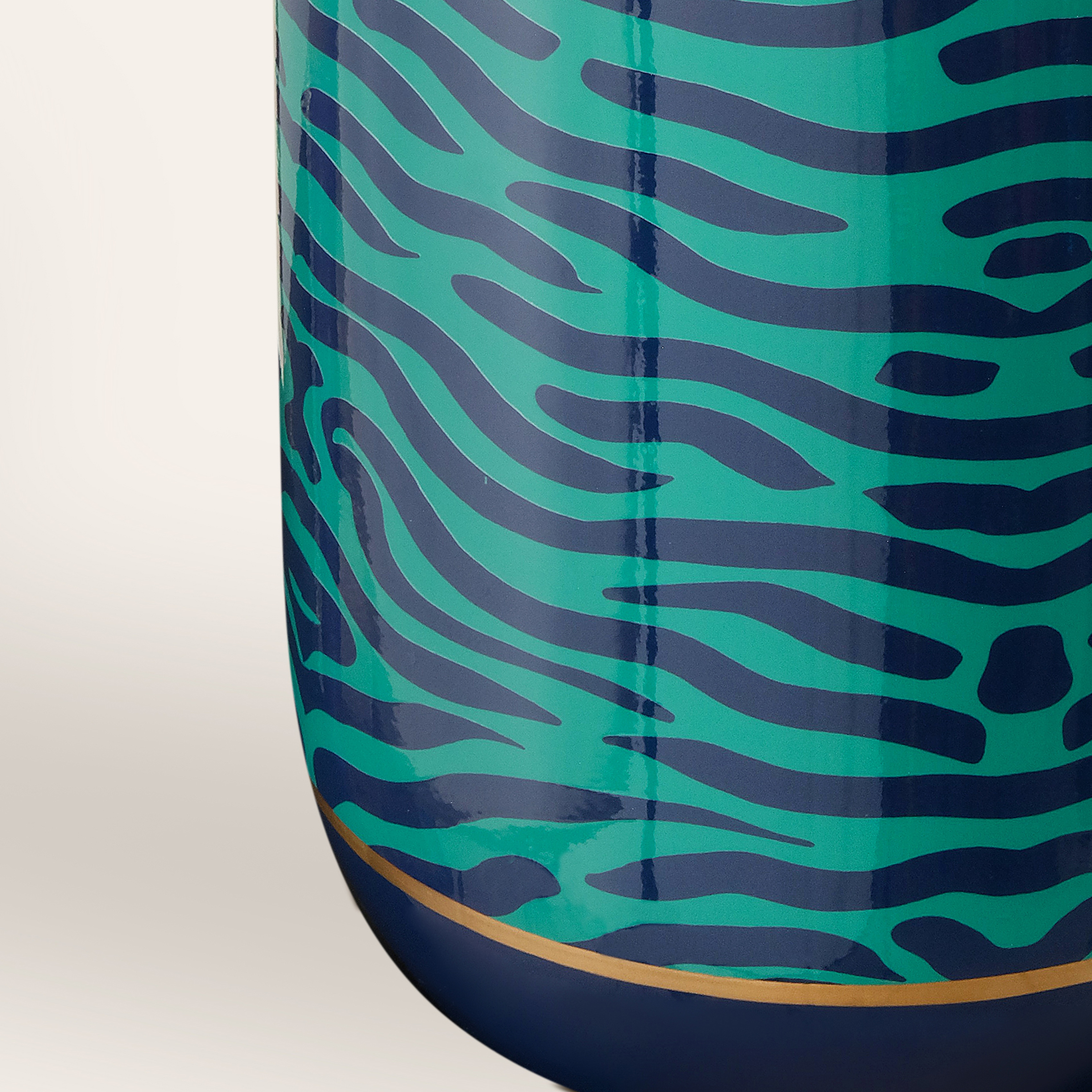 Tanbu Porselen Abajur 38x38x62 Cm Pembe - Yeşil