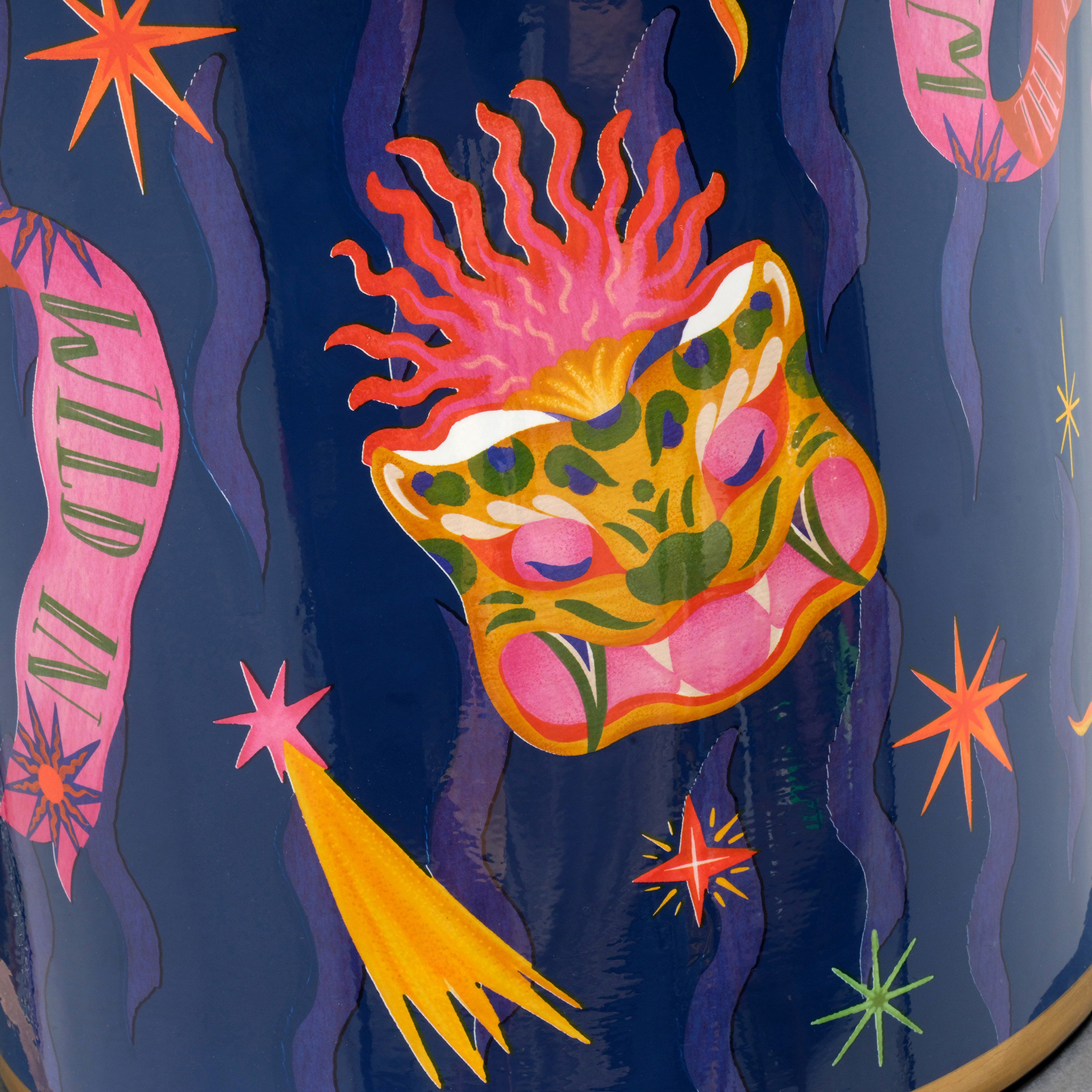 Tanbu Porselen Tabure 31x31x44 Cm Koyu Mavi