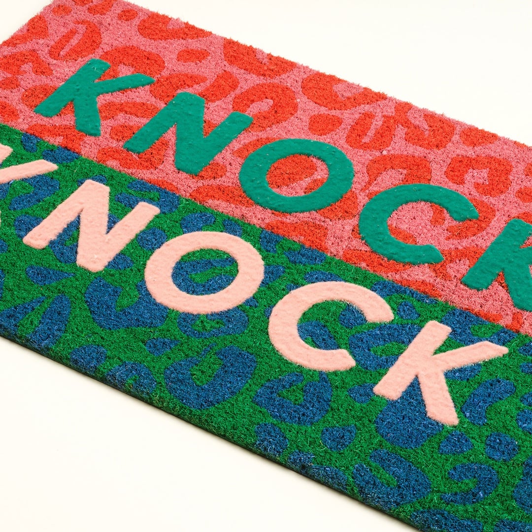 Kerala Coır Kapı Önü Paspası 45x75 Cm Pembe - Mavi