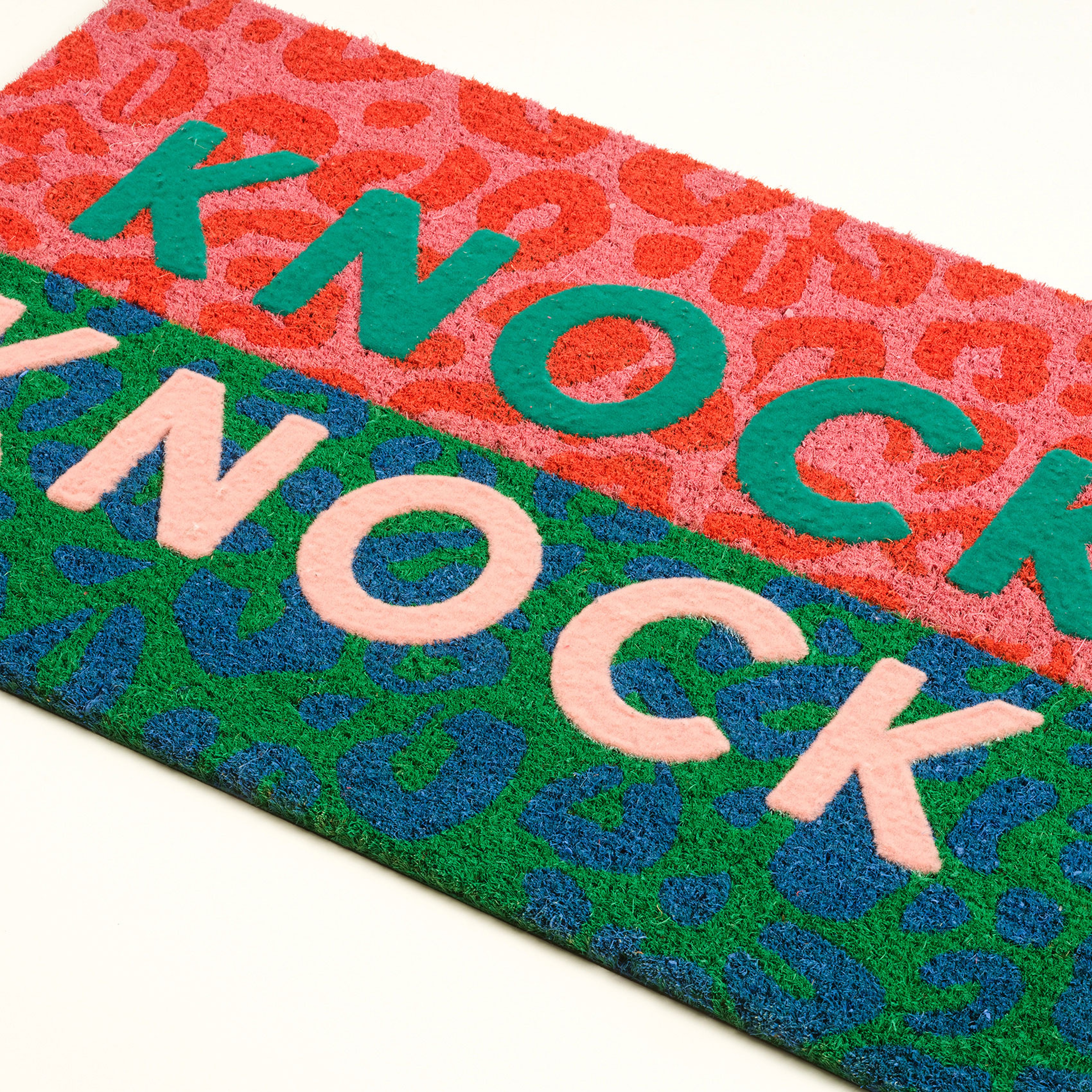 Kerala Coır Kapı Önü Paspası 45x75 Cm Pembe - Mavi