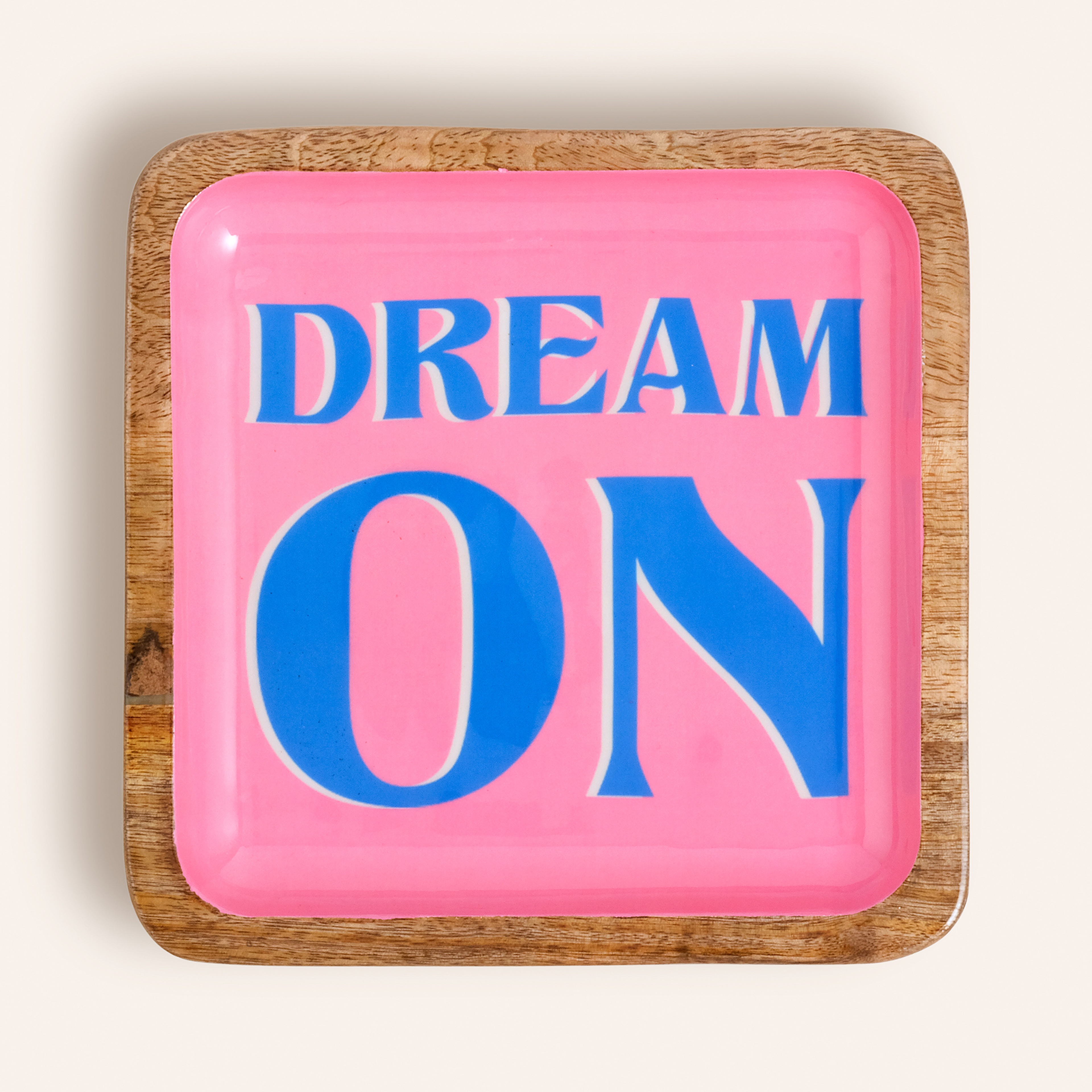 Lakrı Mango Ağacı Tepsi 20x20x3 Cm Pembe