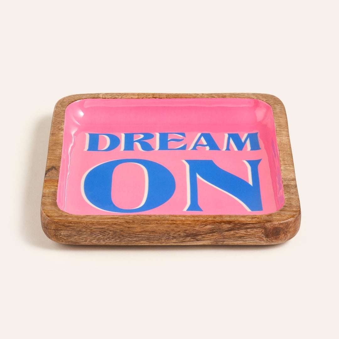 Lakrı Mango Ağacı Tepsi 20x20x3 Cm Pembe