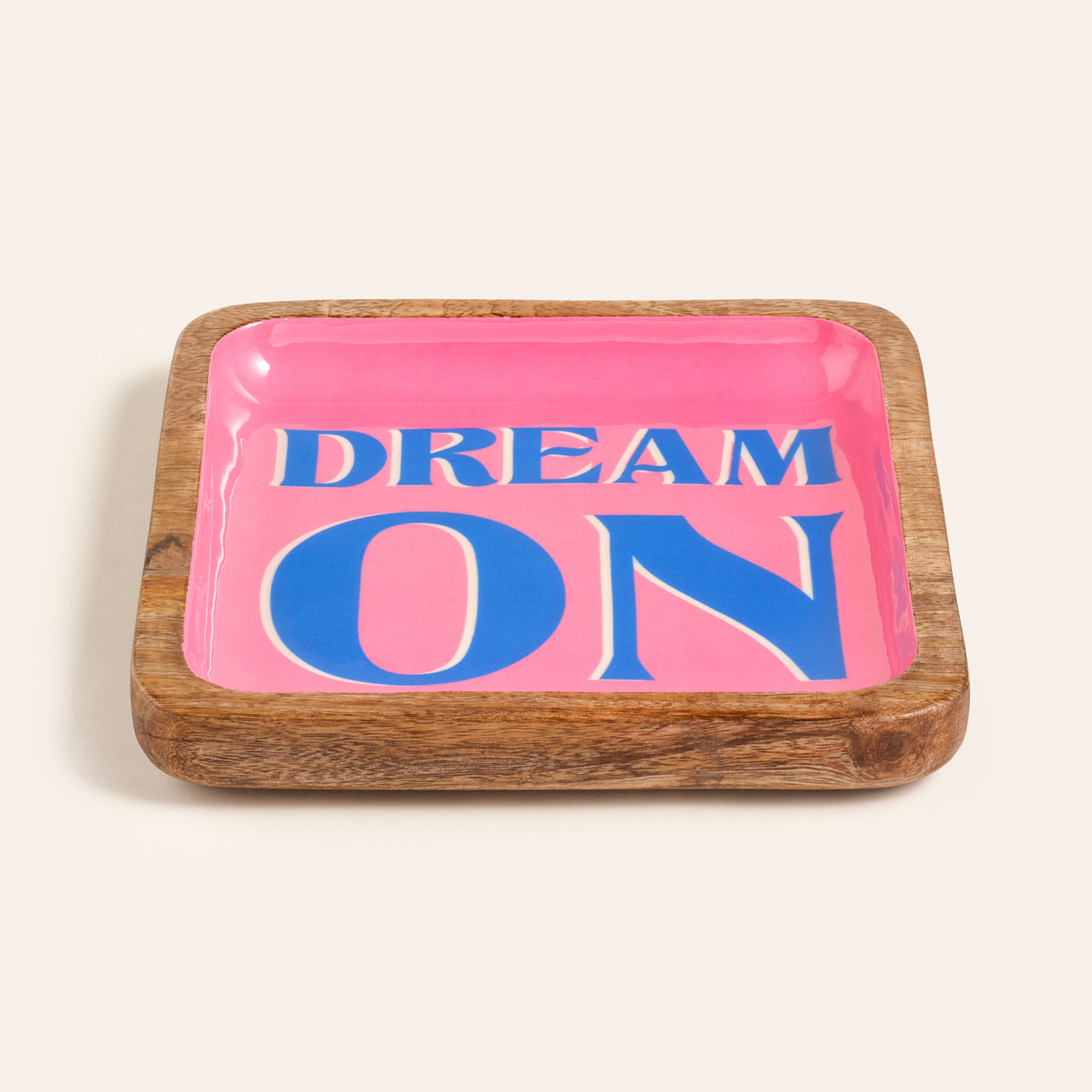 Lakrı Mango Ağacı Tepsi 20x20x3 Cm Pembe