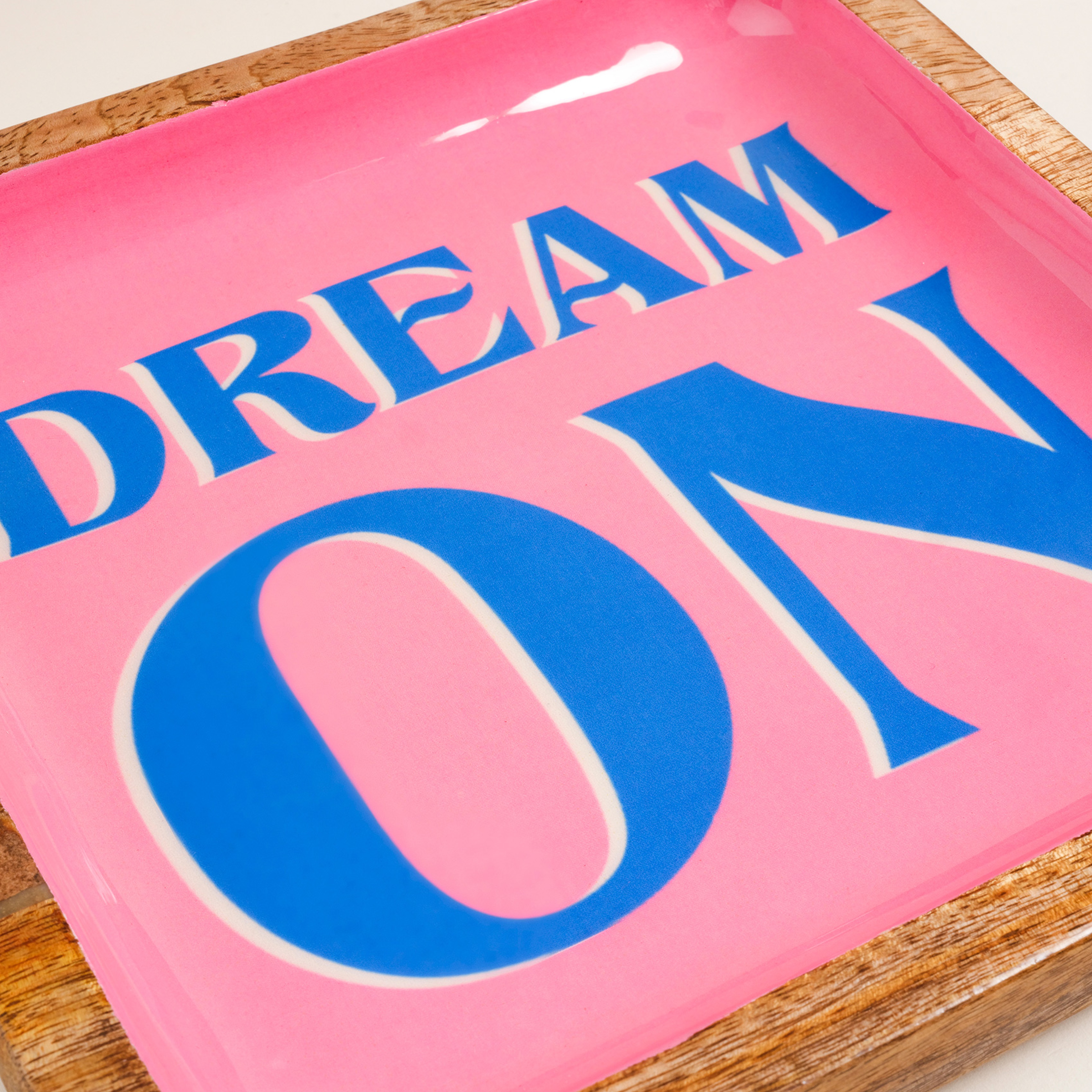 Lakrı Mango Ağacı Tepsi 20x20x3 Cm Pembe