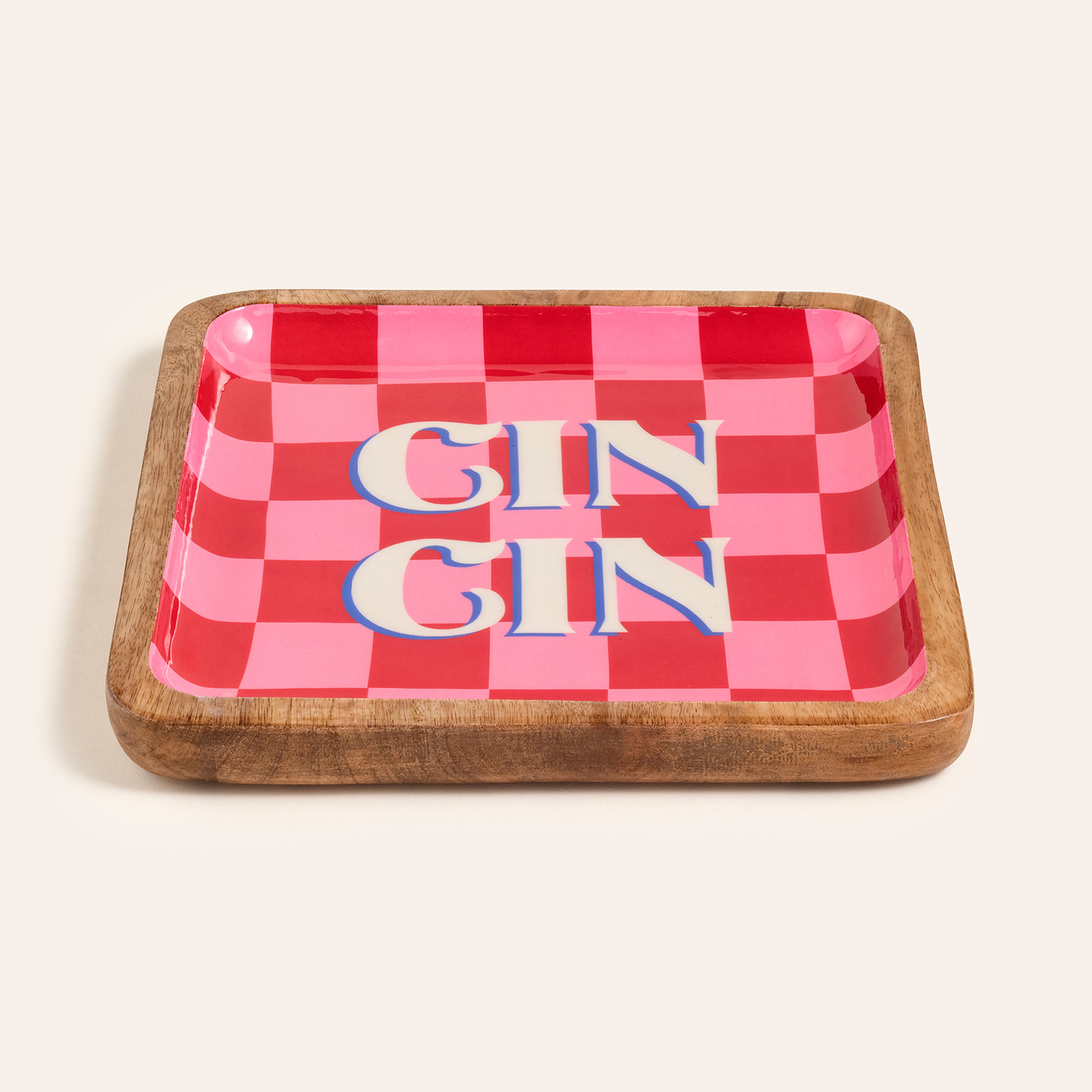 Lakrı Mango Ağacı Tepsi 26x26x3 Cm Pembe