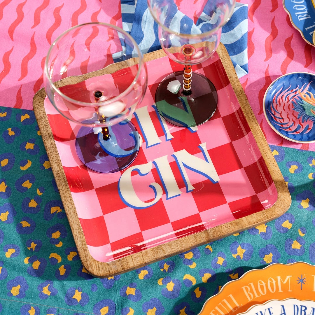 Lakrı Mango Ağacı Tepsi 26x26x3 Cm Pembe