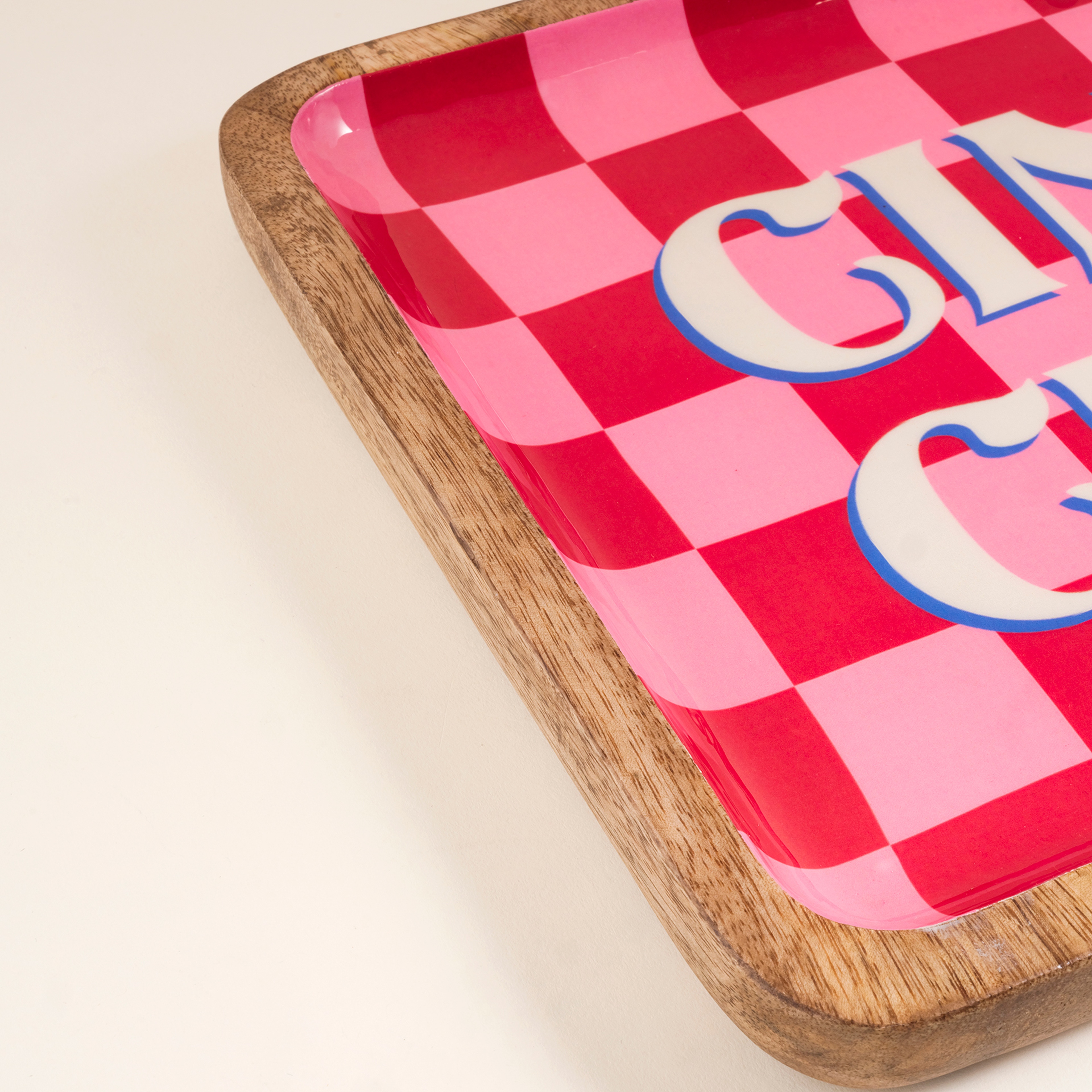 Lakrı Mango Ağacı Tepsi 26x26x3 Cm Pembe