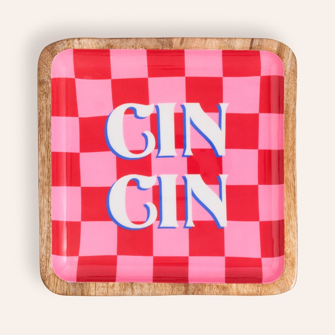 Lakrı Mango Ağacı Tepsi 26x26x3 Cm Pembe