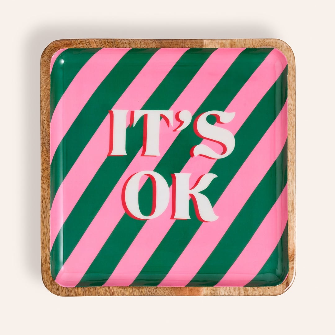 Lakrı Mango Ağacı Tepsi 30x30x3 Cm Yeşil