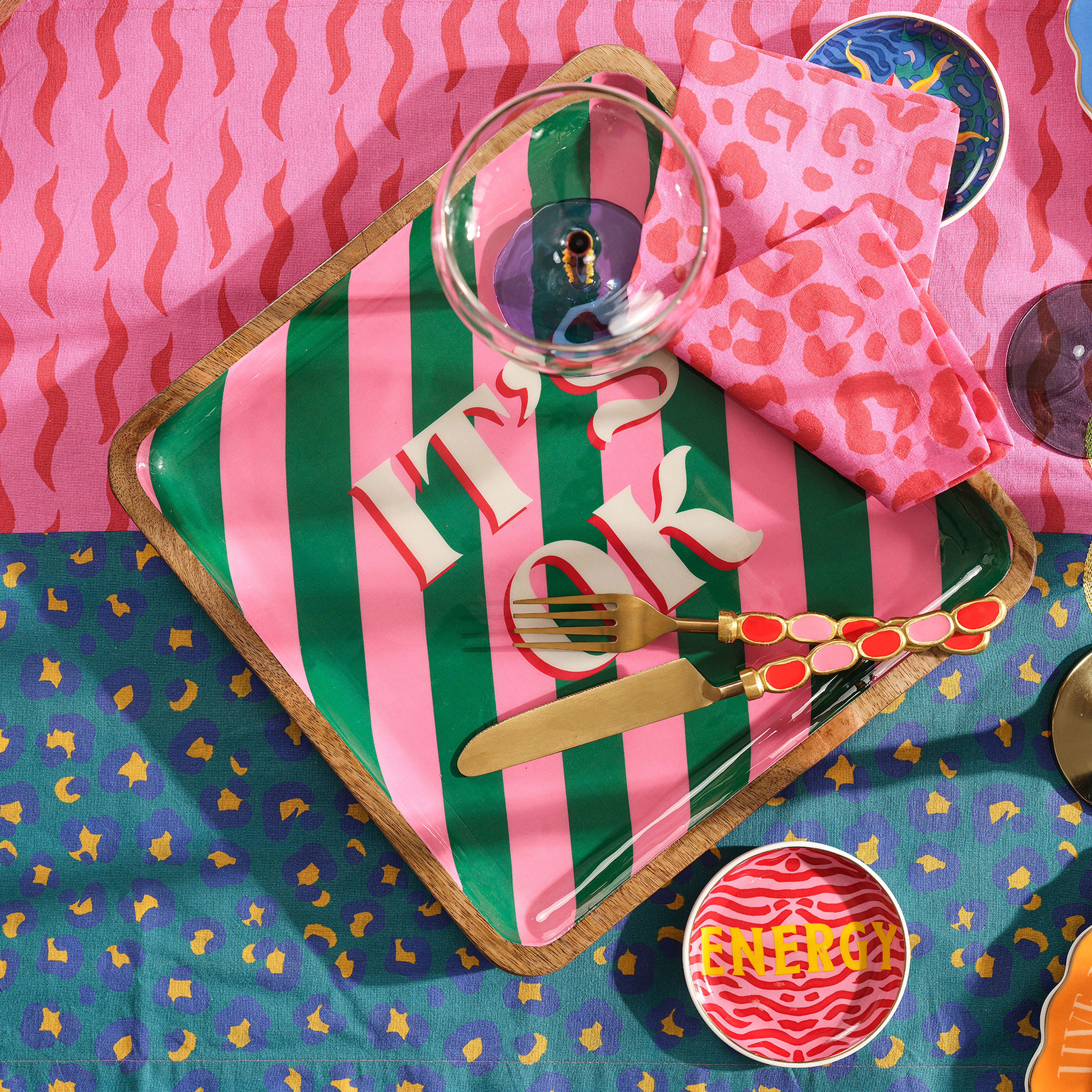 Lakrı Mango Ağacı Tepsi 30x30x3 Cm Yeşil