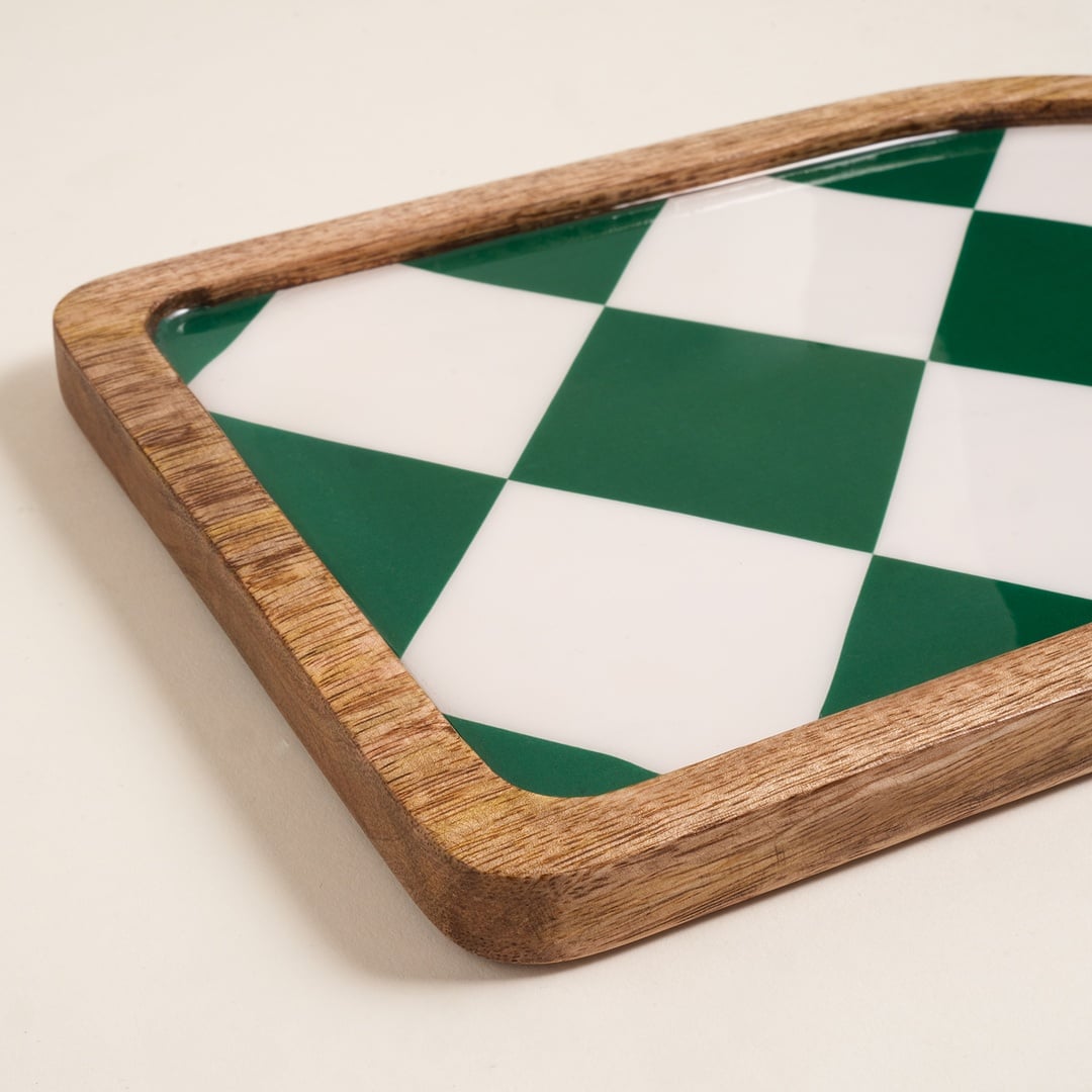 Lakrı Mango Ağacı Sunum Tahtası 30x18x2 Cm Yeşil