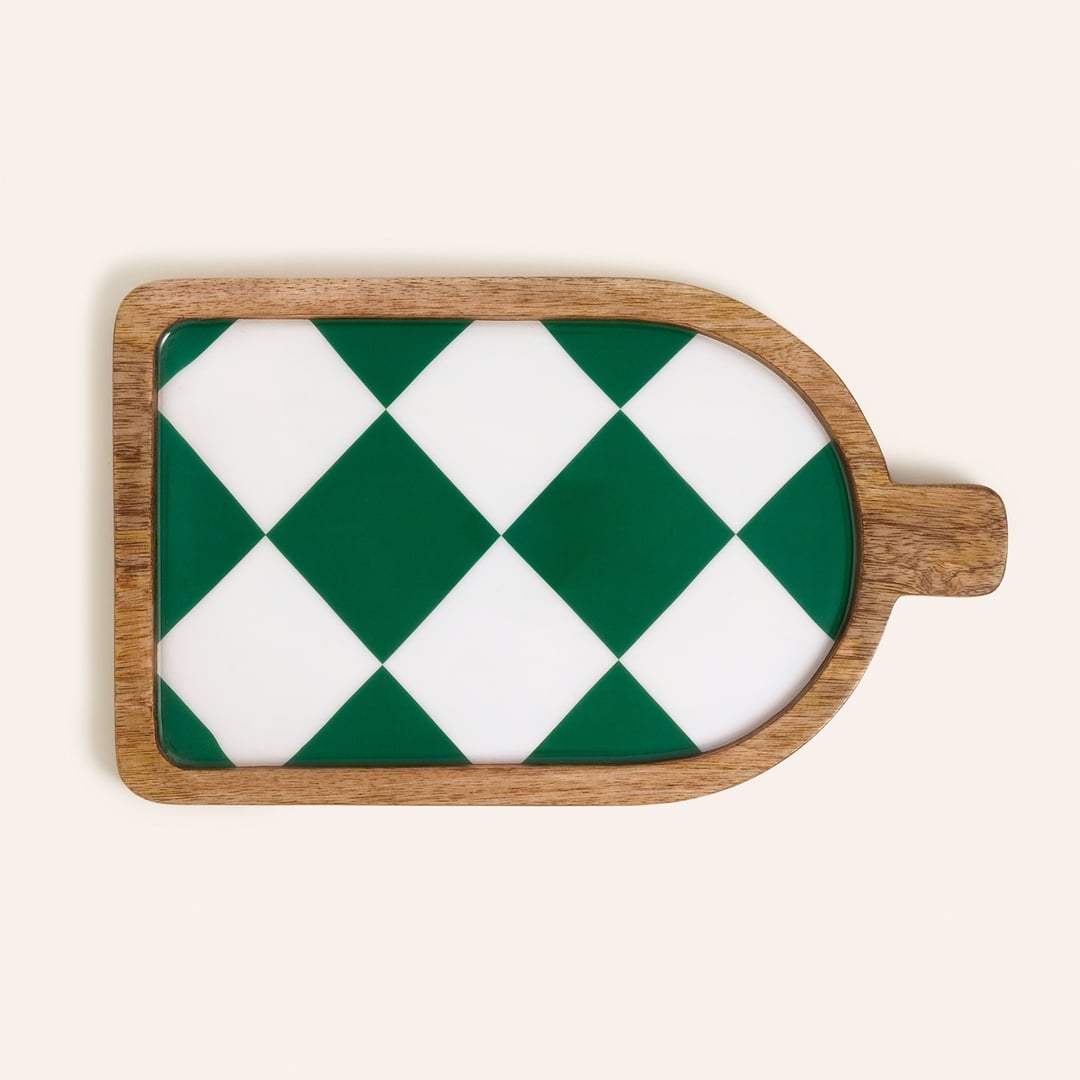 Lakrı Mango Ağacı Sunum Tahtası 30x18x2 Cm Yeşil