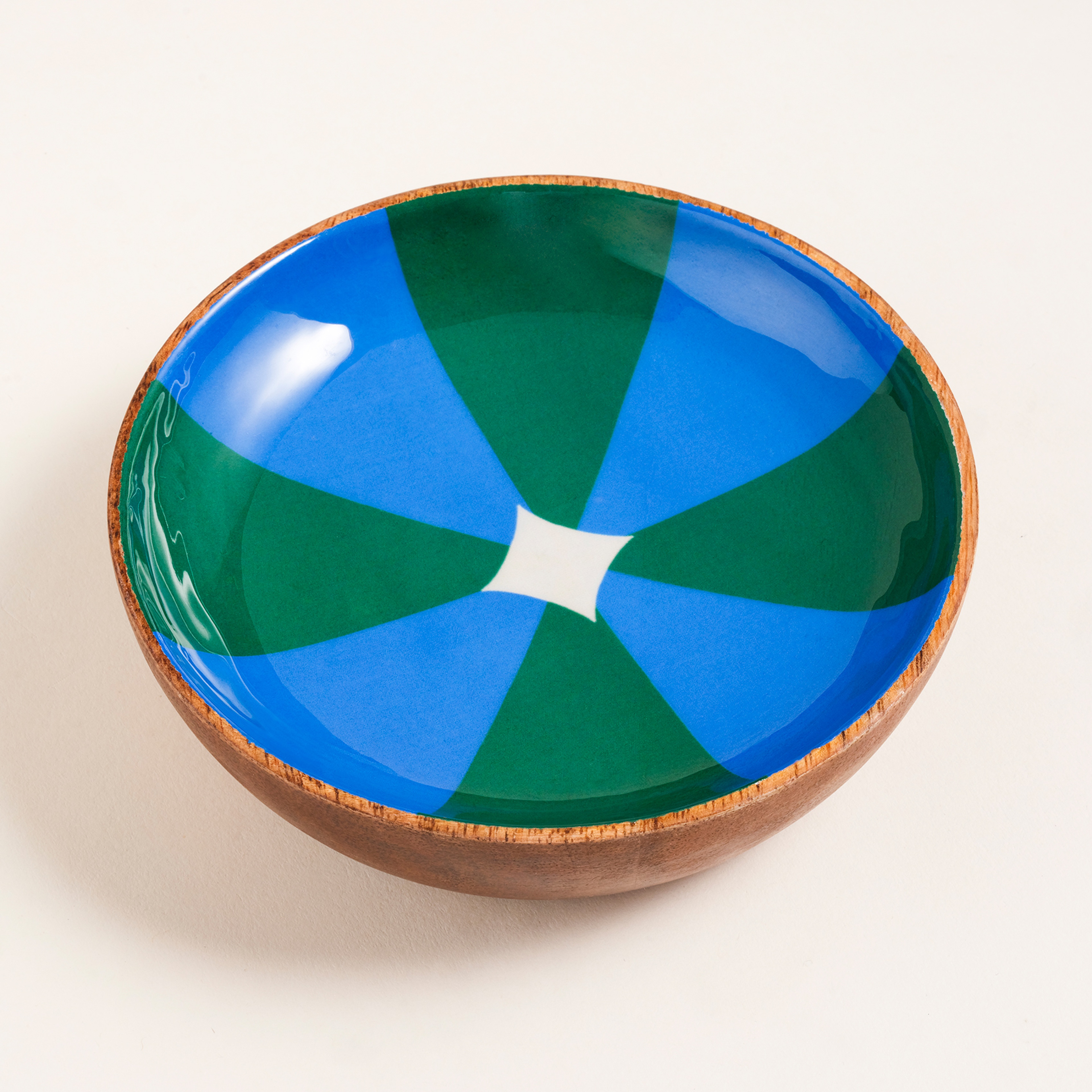 Lakrı Mango Ağacı Kase 13x13x4 Cm Yeşil - Mavi