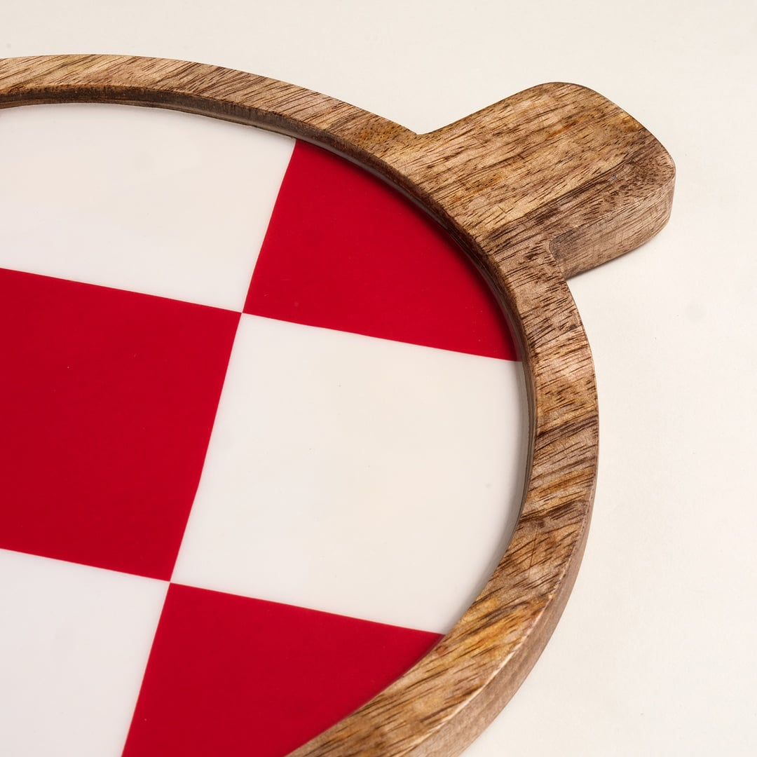 Lakrı Mango Ağacı Sunum Tahtası 40x24x2 Cm Fuşya