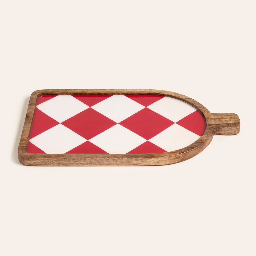 Lakrı Mango Ağacı Sunum Tahtası 40x24x2 Cm Fuşya