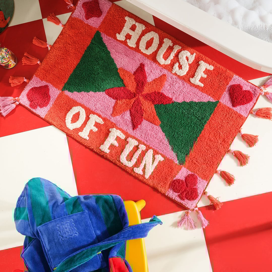 Punjab Püsküllü Pamuk %100 Pamuk Banyo Paspası 60x90 Cm Renkli