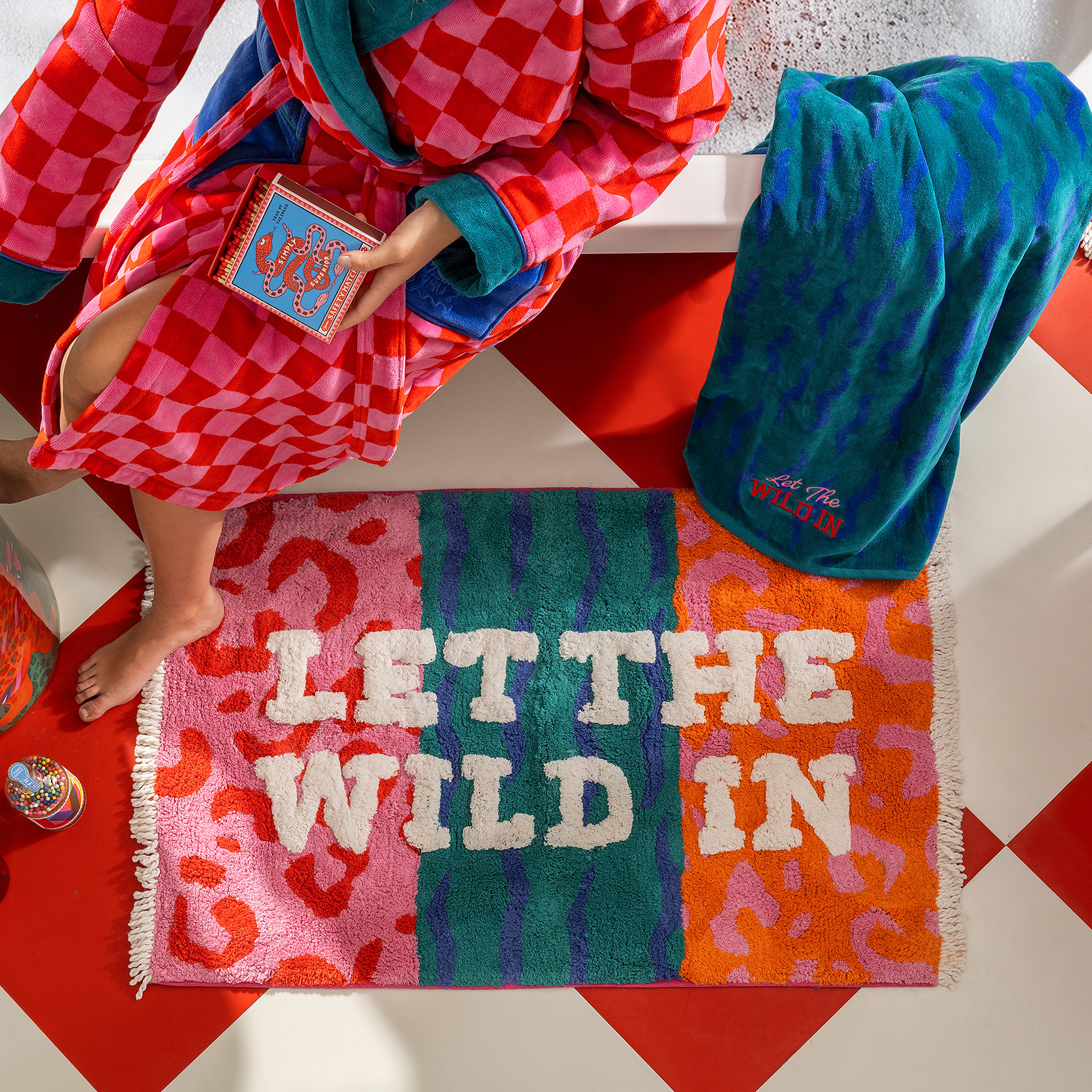 Punjab Püsküllü Pamuk %100 Pamuk Banyo Paspası 60x90 Cm Renkli