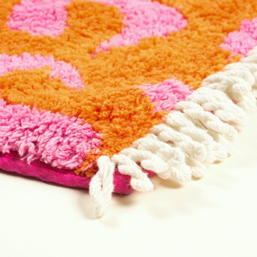 Punjab Püsküllü Pamuk %100 Pamuk Banyo Paspası 60x90 Cm Renkli