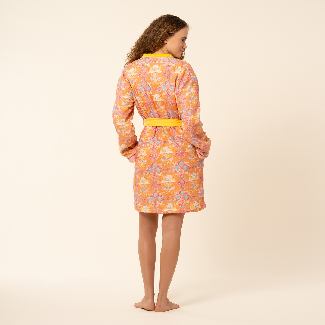 Tabea Kimono Pamuk Bornoz - Turuncu