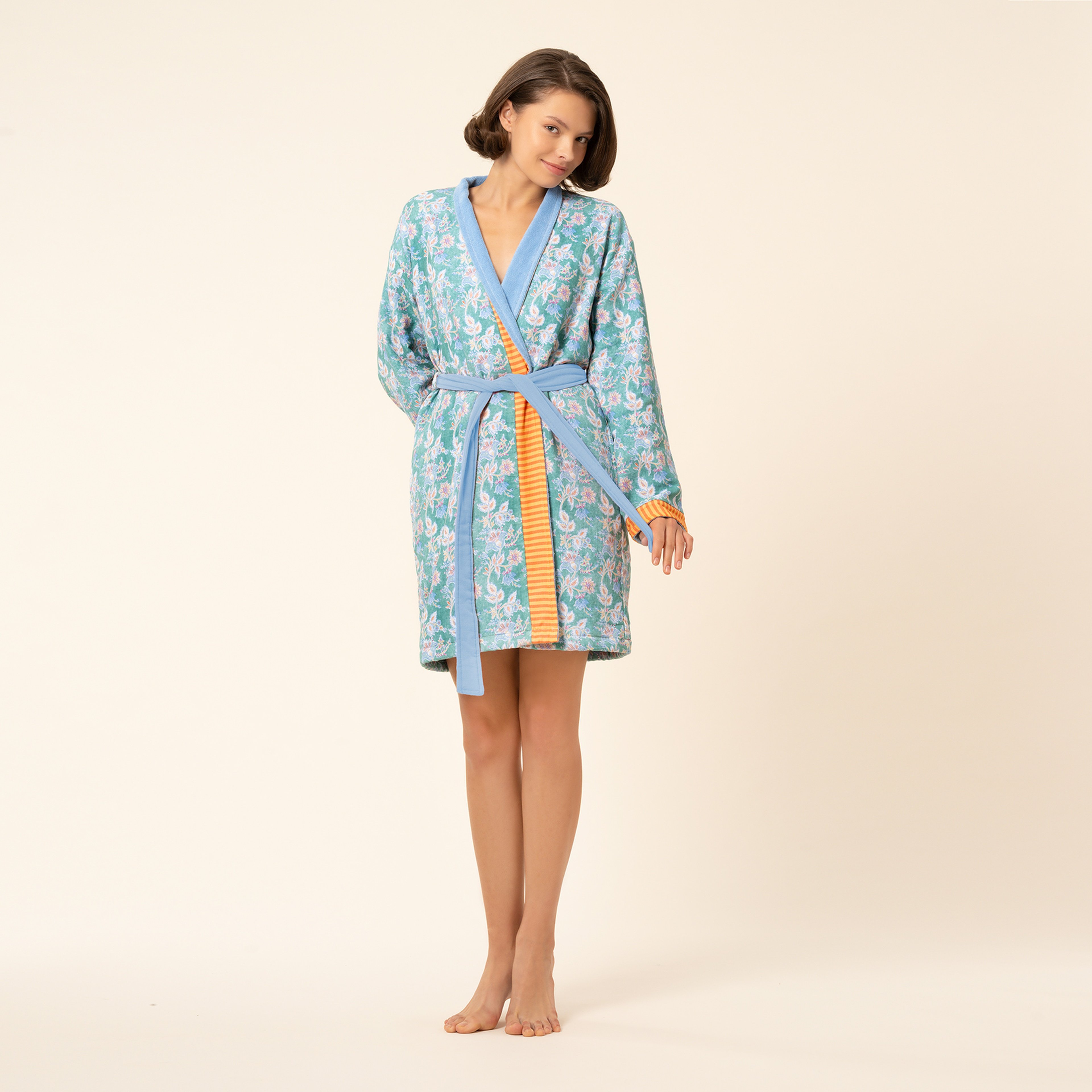 Tabea Kimono Pamuk Bornoz - Yeşil