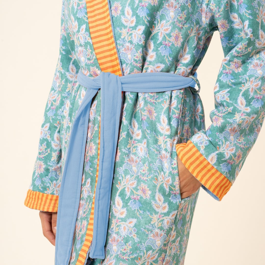 Tabea Kimono Pamuk Bornoz - Yeşil