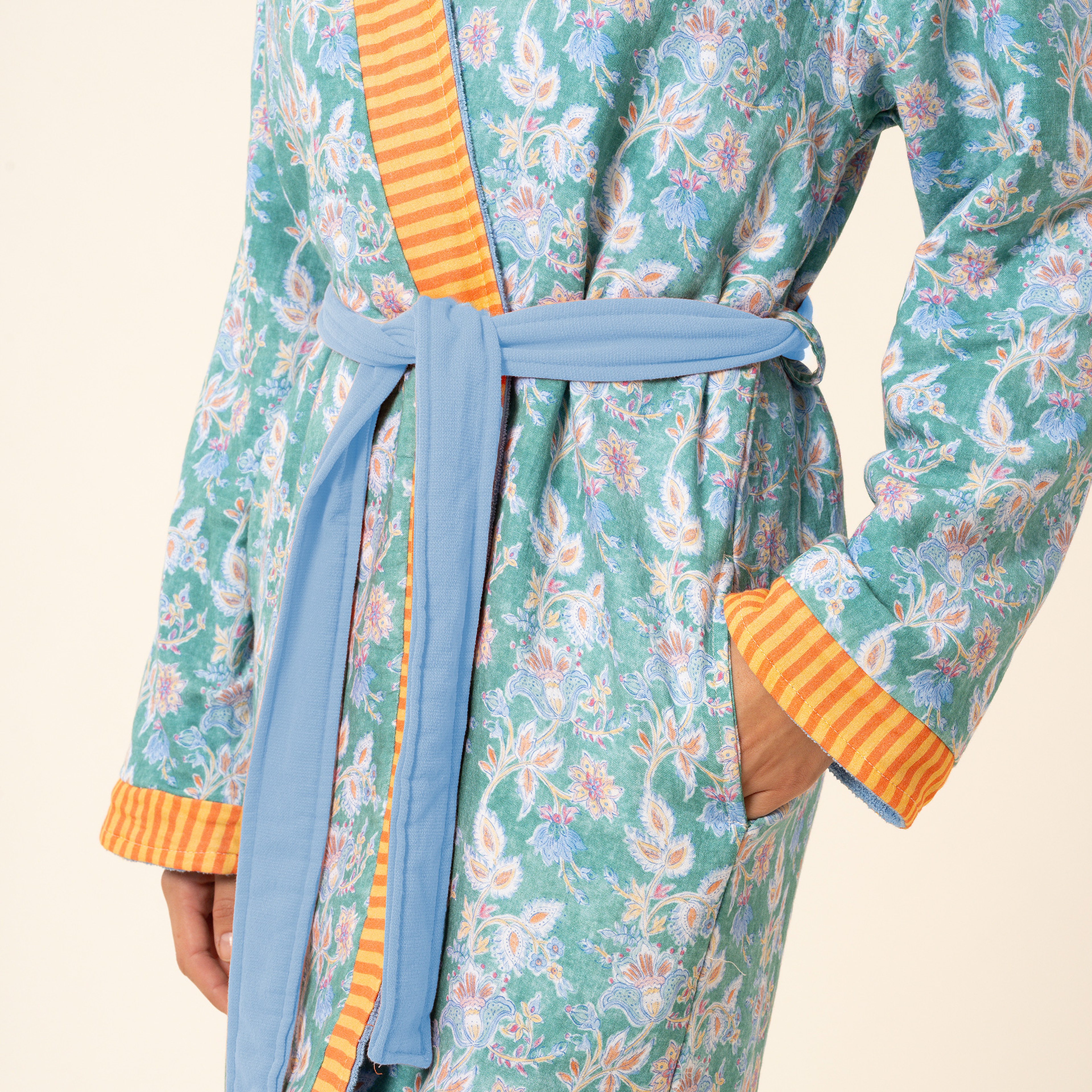 Tabea Kimono Pamuk Bornoz - Yeşil