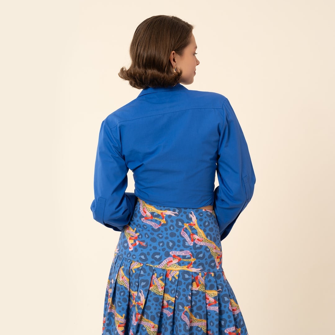 Protı Dijital Baskılı Etek - Lacivert