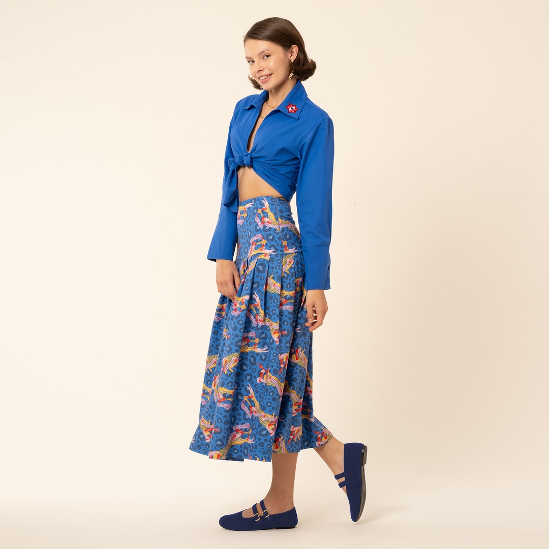 Protı Önden Bağlamalı Poplin Gömlek - Lacivert