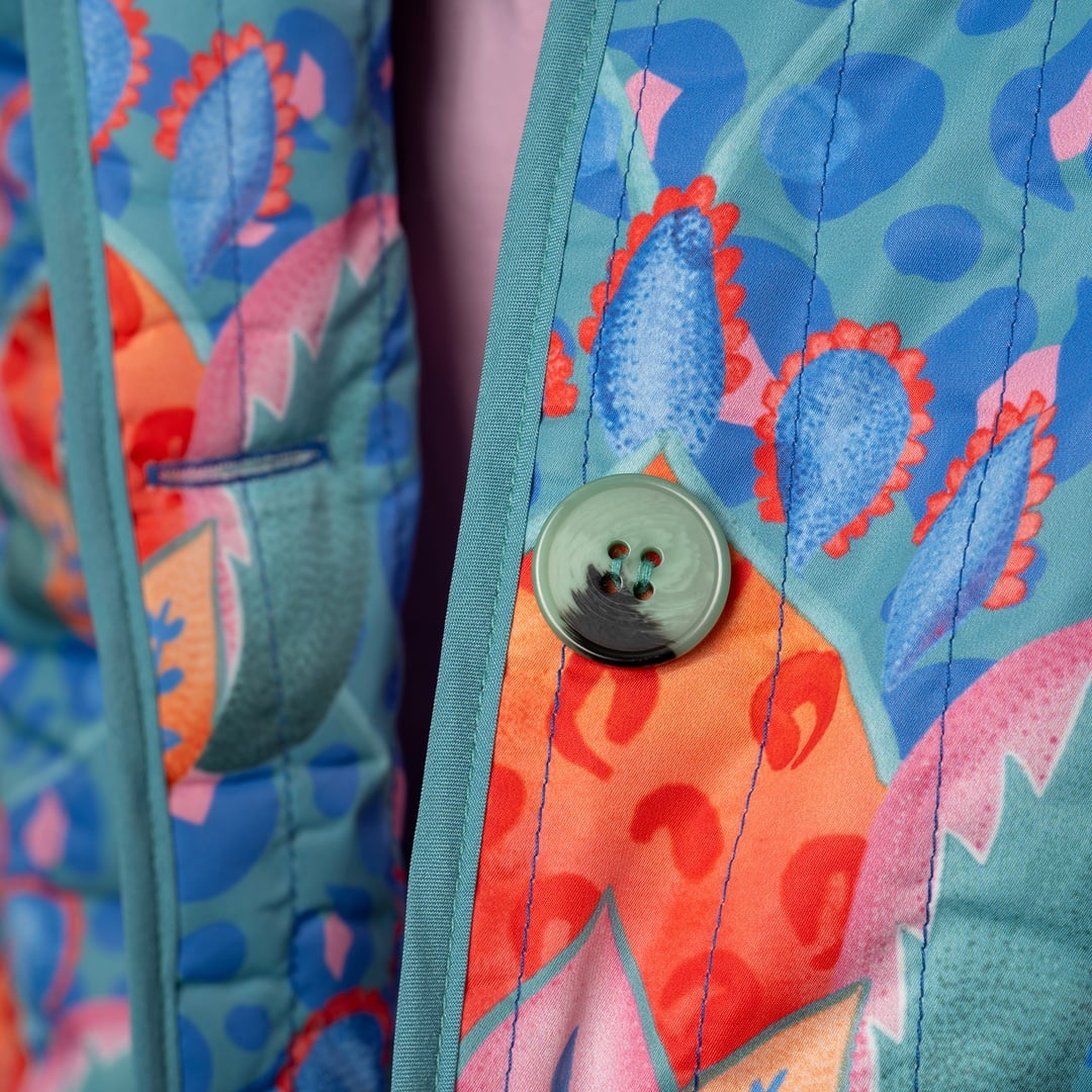 Tarabya Dijital Baskılı Puffer Ceket - Yeşil