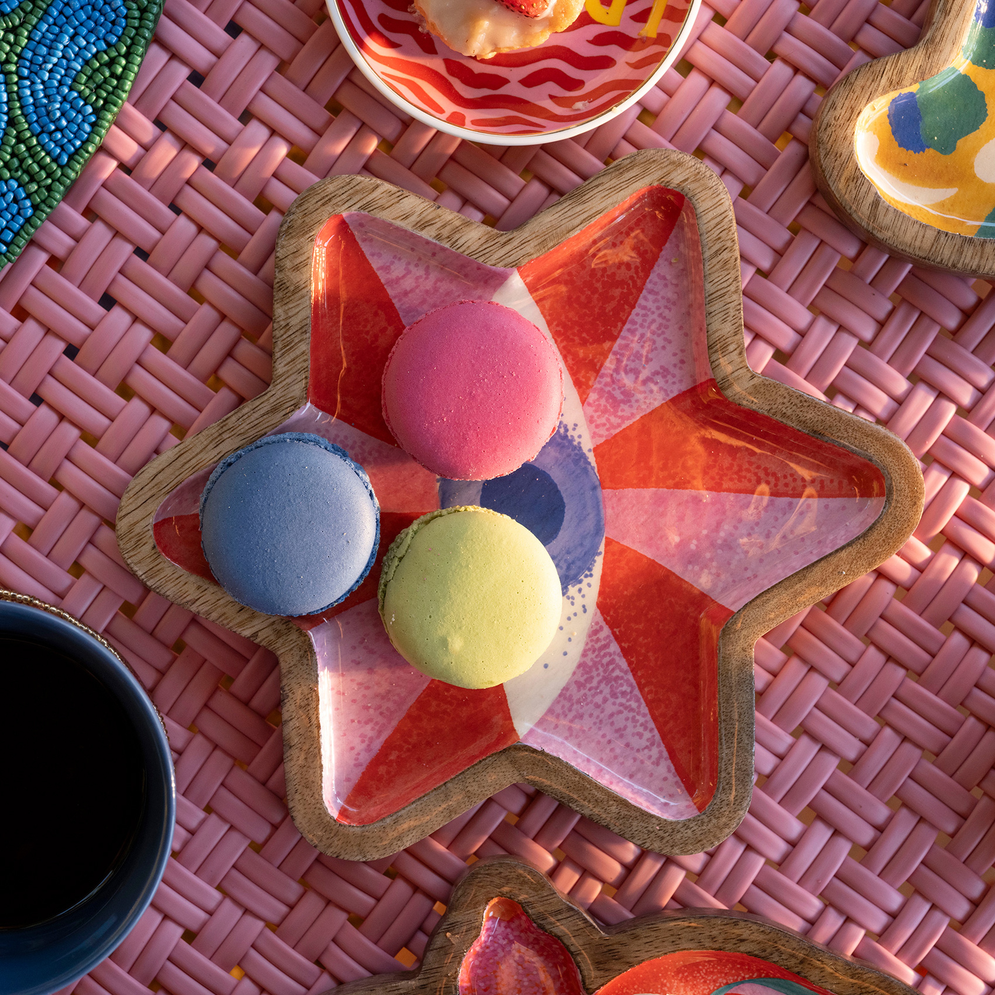 Lakrı Mango Ağacı Dekoratif Kase 21x21x2 Cm Renkli