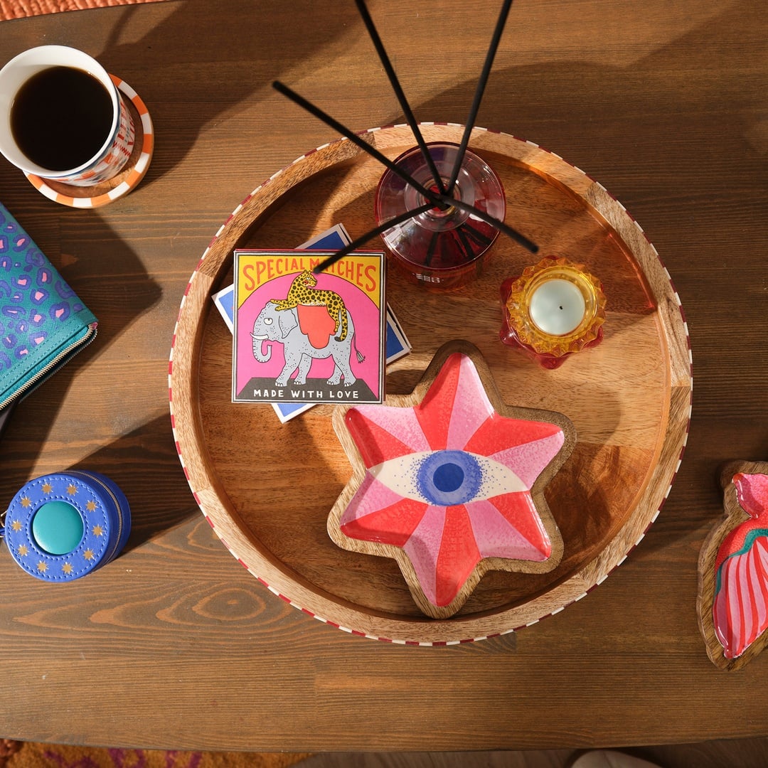 Lakrı Mango Ağacı Dekoratif Kase 21x21x2 Cm Renkli