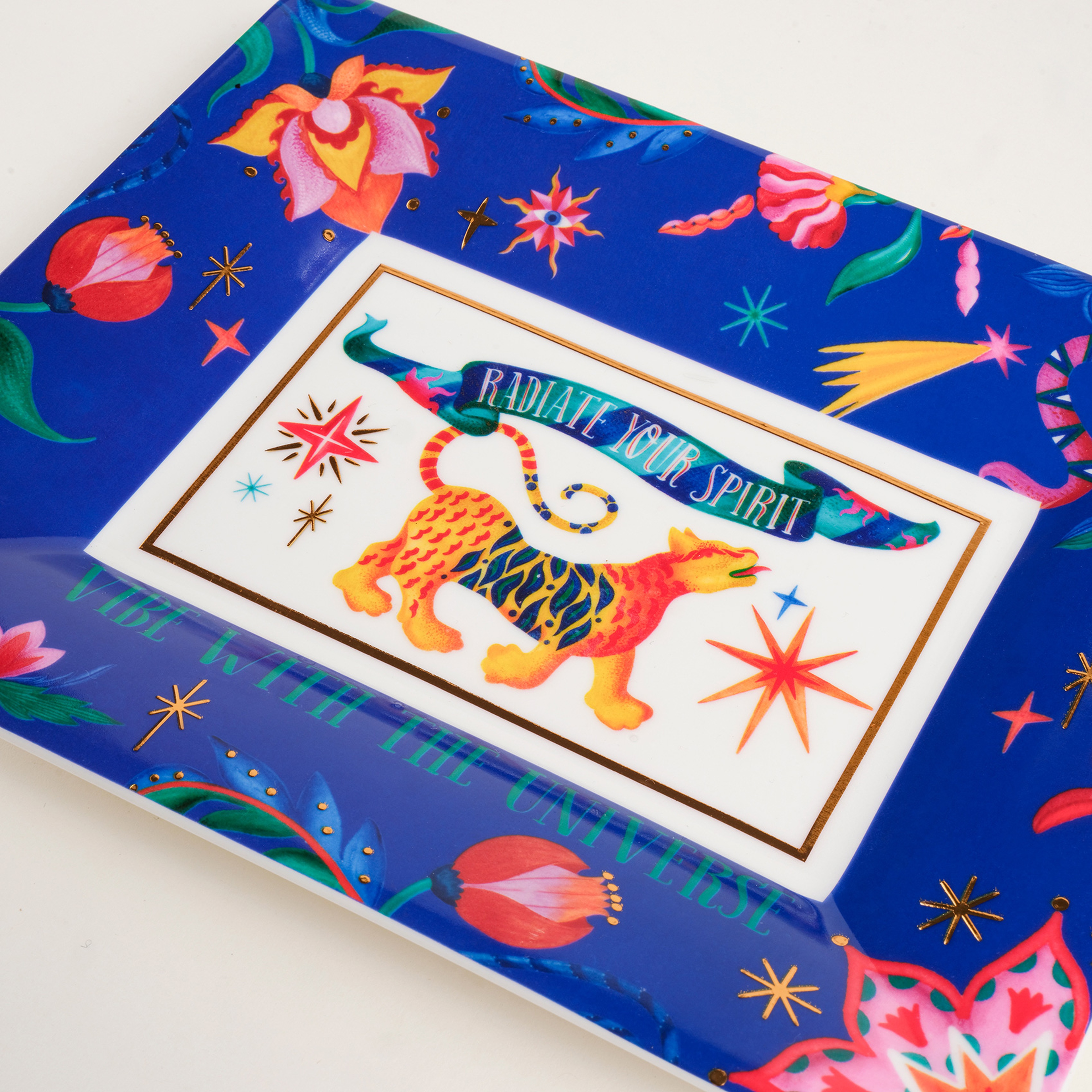 Shekou Porselen Dekoratif Tepsi 20x16x2 Cm Renkli