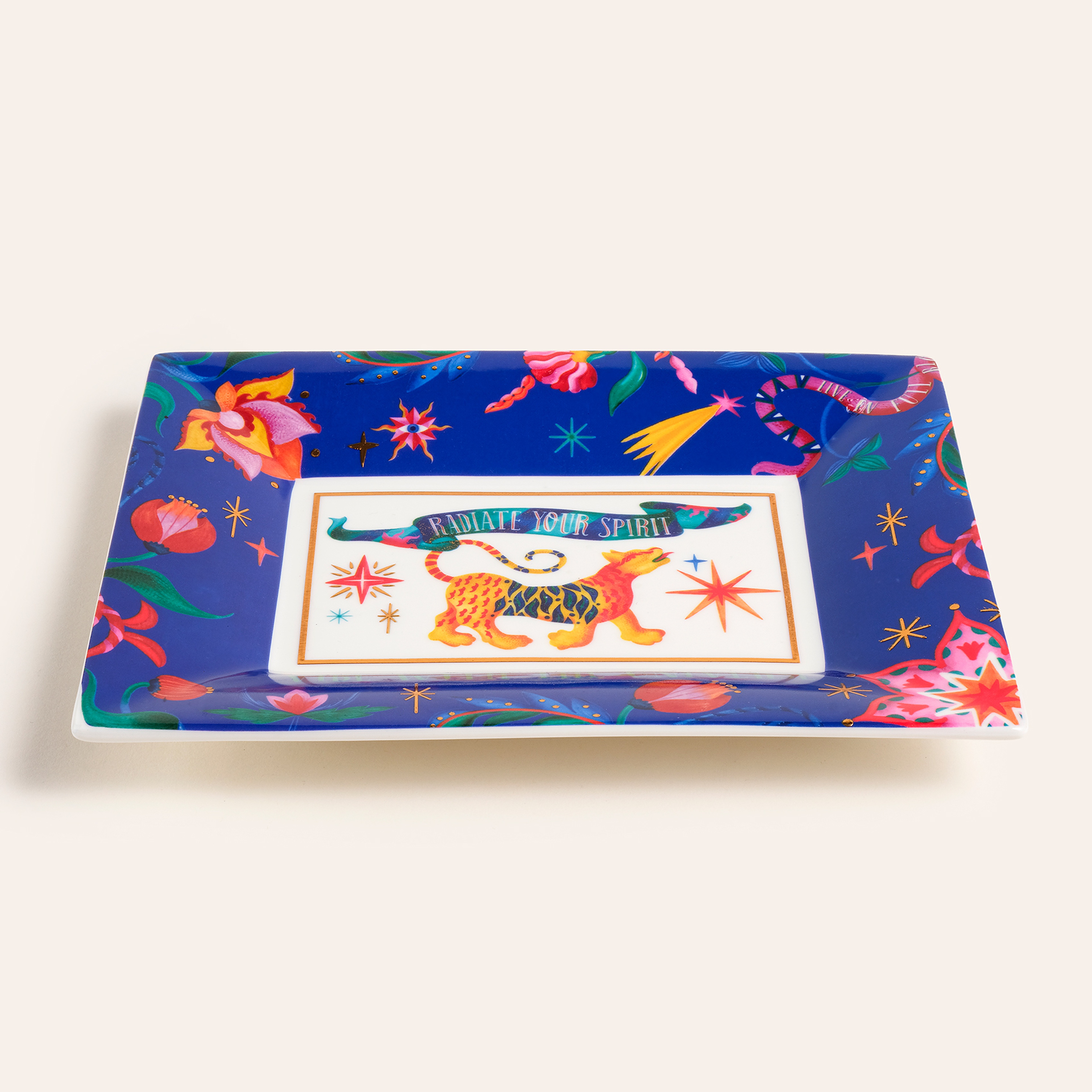 Shekou Porselen Dekoratif Tepsi 20x16x2 Cm Renkli