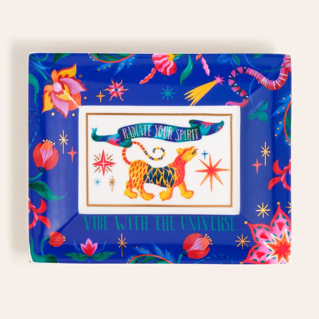 Shekou Porselen Dekoratif Tepsi 20x16x2 Cm Renkli