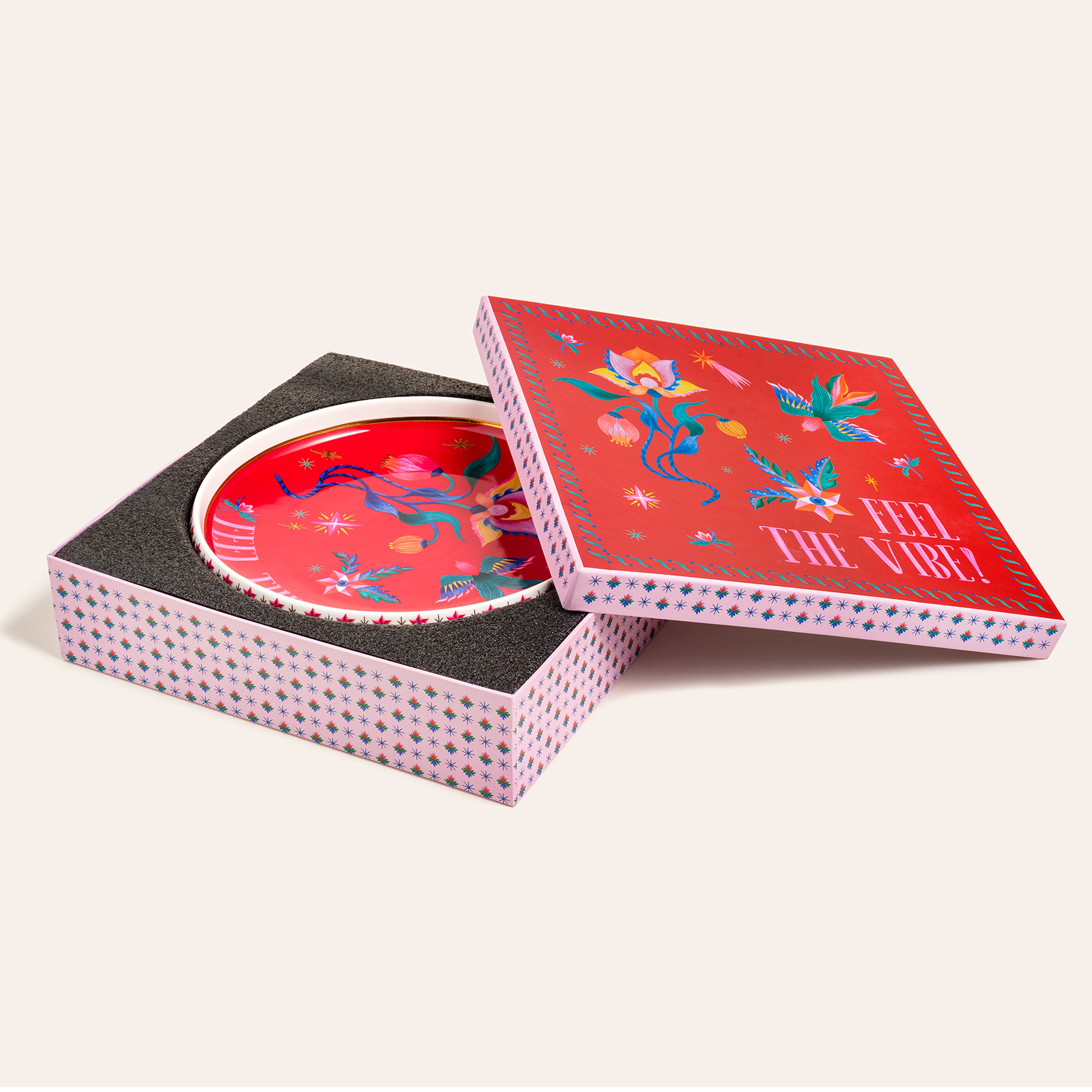 Shekou Porselen Dekoratif Tepsi 26x26x3 Cm Renkli