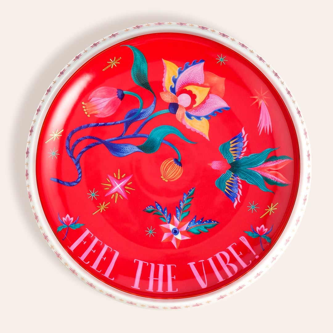 Shekou Porselen Dekoratif Tepsi 26x26x3 Cm Renkli