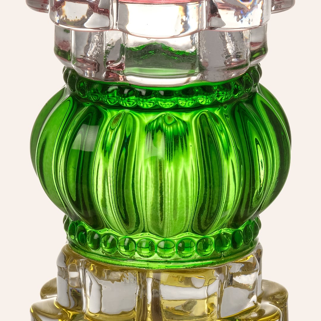 Nanjıng Cam Dekoratif Obje 7x7x21 Cm Yeşil - Pembe