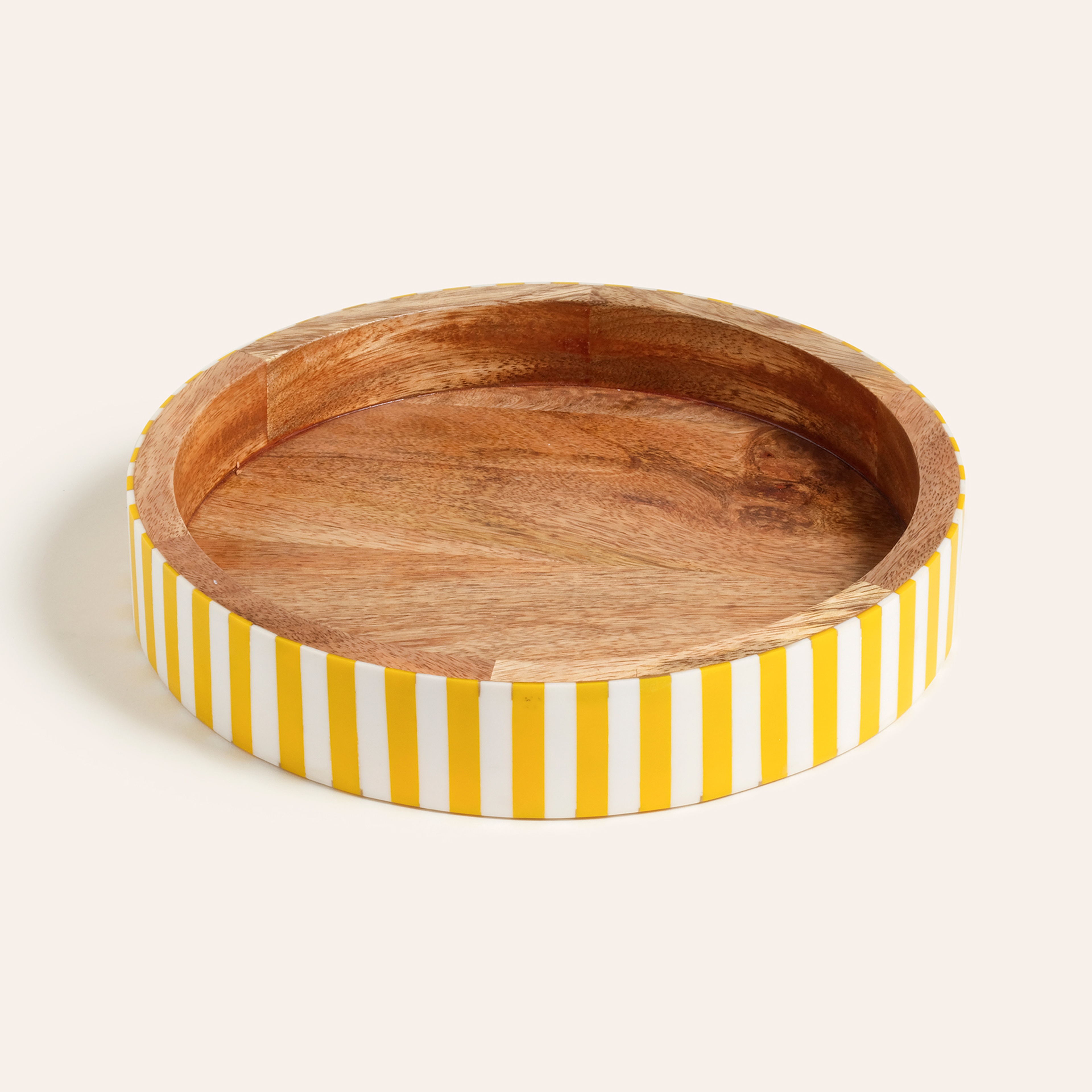 Nohar Reçine - Mango Ağacı Tepsi 28x28x5 Cm Sarı