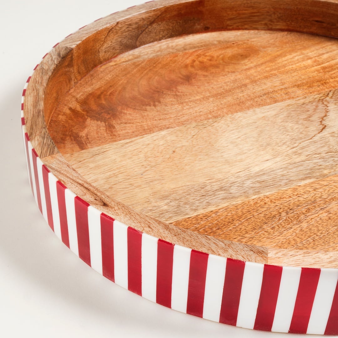 Nohar Mango Ağacı - Reçine Tepsi 38x38x5 Cm Kırmızı