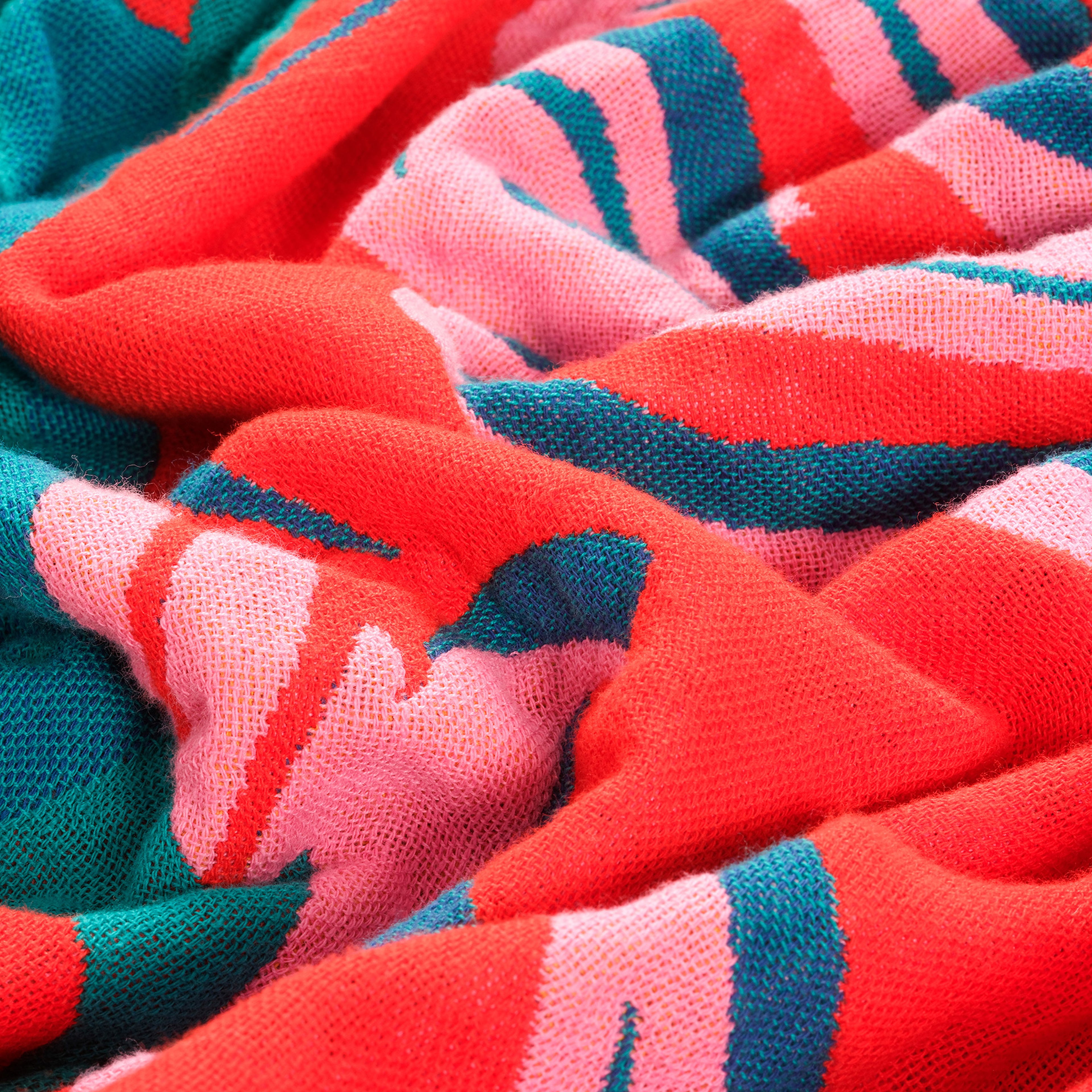 Novelas Saçaklı Jakarlı Pamuk Koltuk Şalı 137x180 Cm Yeşil