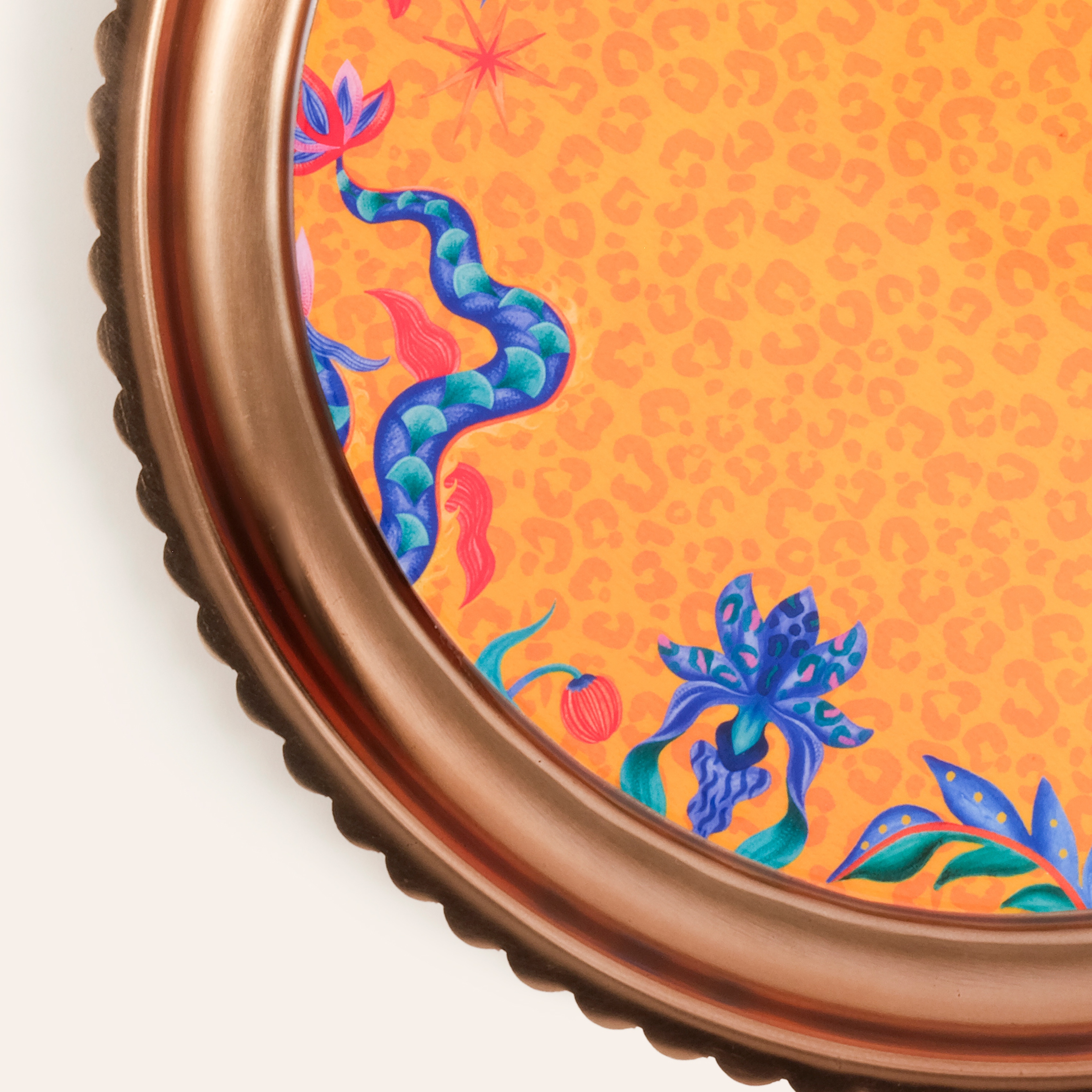 Nanpur Metal Dekoratif Tepsi 35x35x2 Cm Sarı