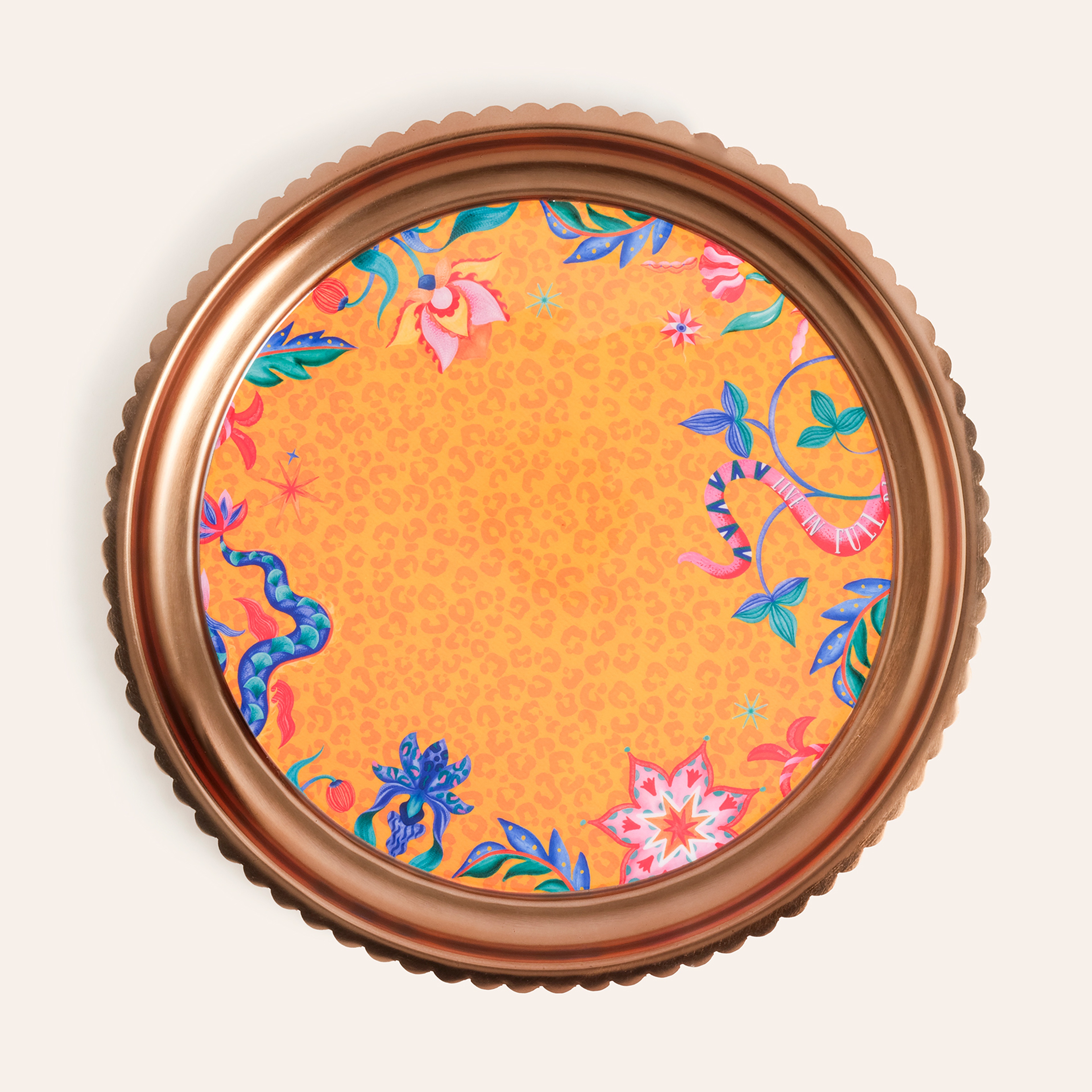 Nanpur Metal Dekoratif Tepsi 35x35x2 Cm Sarı